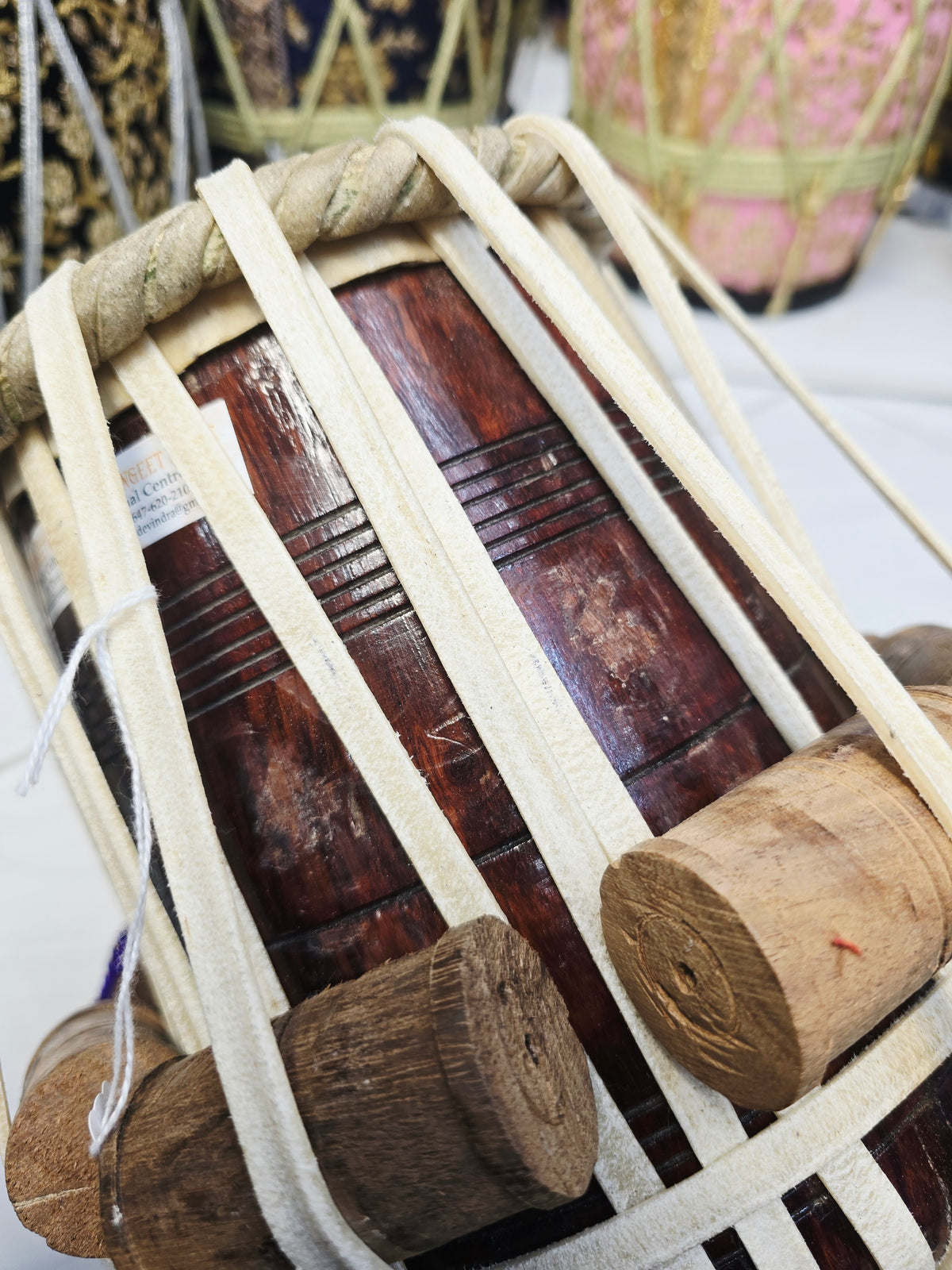 RudraSwar Heritage | 5⅞" D/D# Red Sheesham Mohd. Sharif Skin Tabla Dayan *Cosmetic Blemishes on Shell