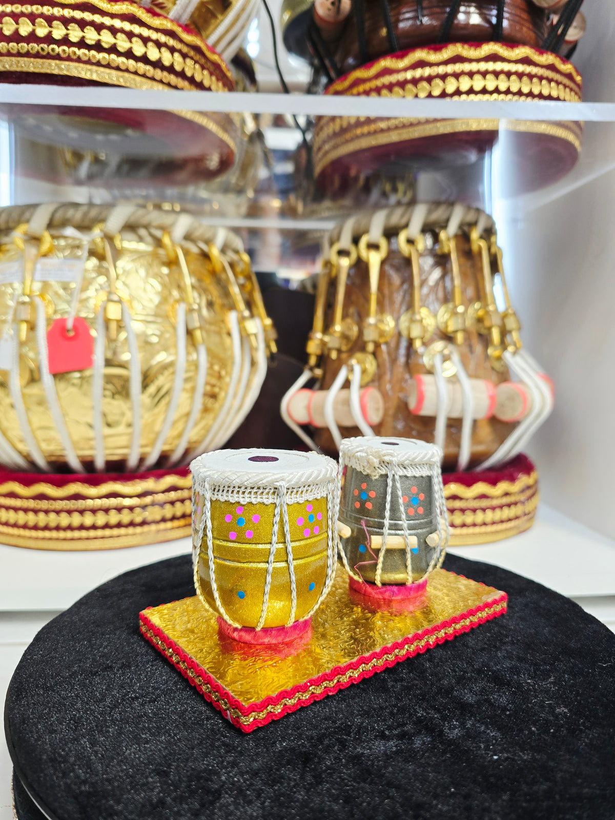 Naad Ratna | Handcrafted Miniature Display Tabla Set *Minor Chip in Base