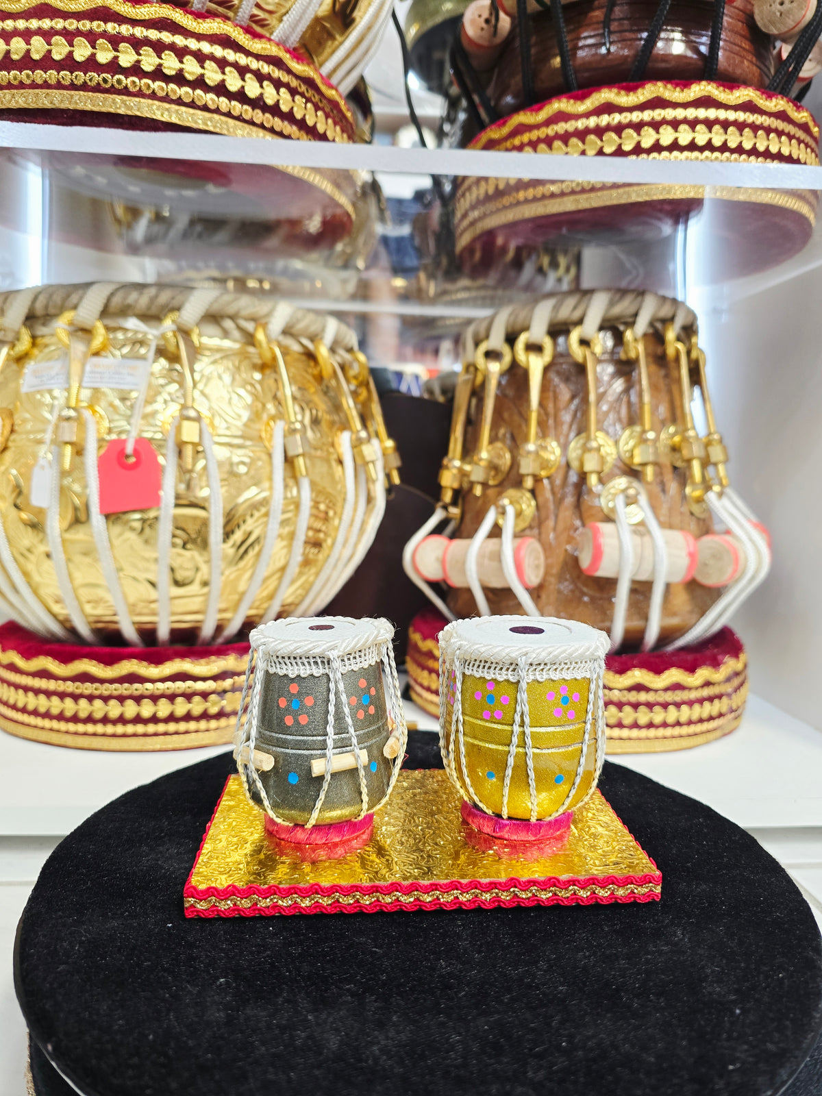 Naad Ratna | Handcrafted Miniature Display Tabla Set *Minor Chip in Base