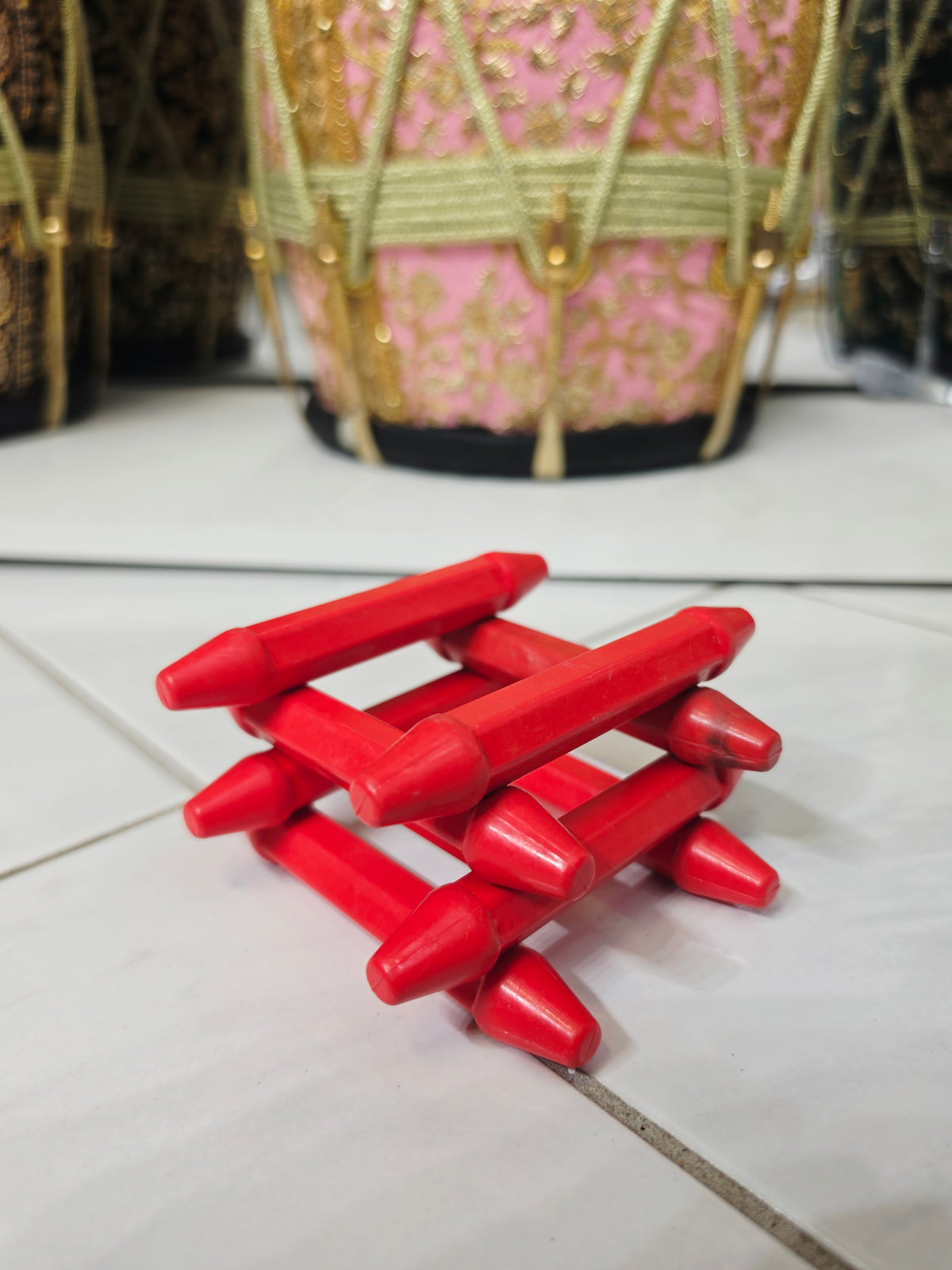 Red Orange Fiberglass Bayan Ghattas (8-piece set)