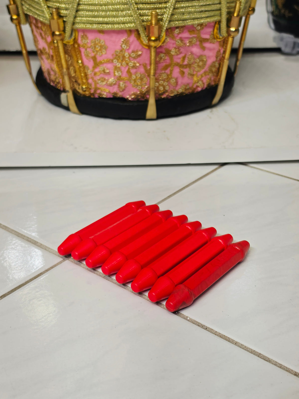 Red Orange Fiberglass Bayan Ghattas (8-piece set)