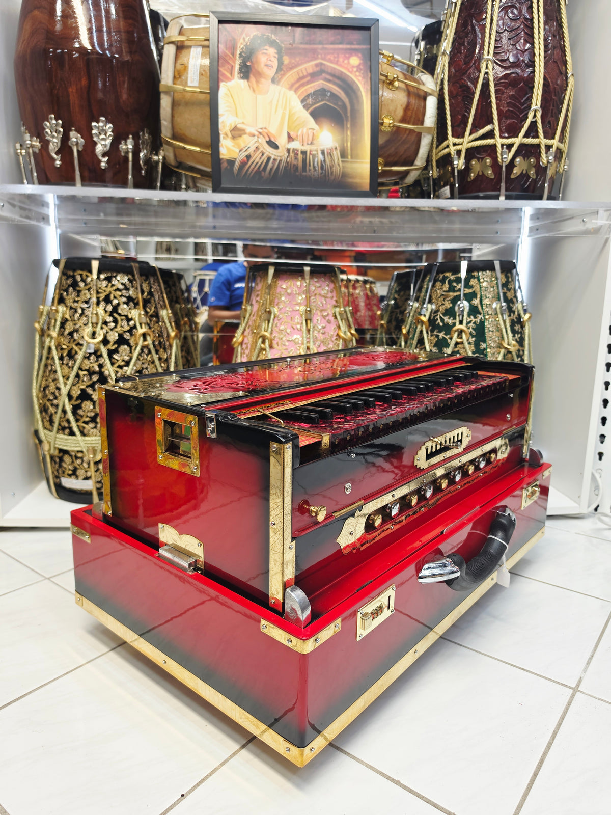 Crimson Darbar | Premium 3 Reed BMF 9 Scale Changer Harmonium *Minor Cosmetic Blemishes *Exceptional Tone