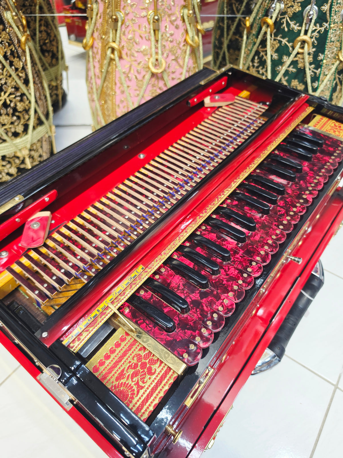 Crimson Darbar | Premium 3 Reed BMF 9 Scale Changer Harmonium *Minor Cosmetic Blemishes *Exceptional Tone