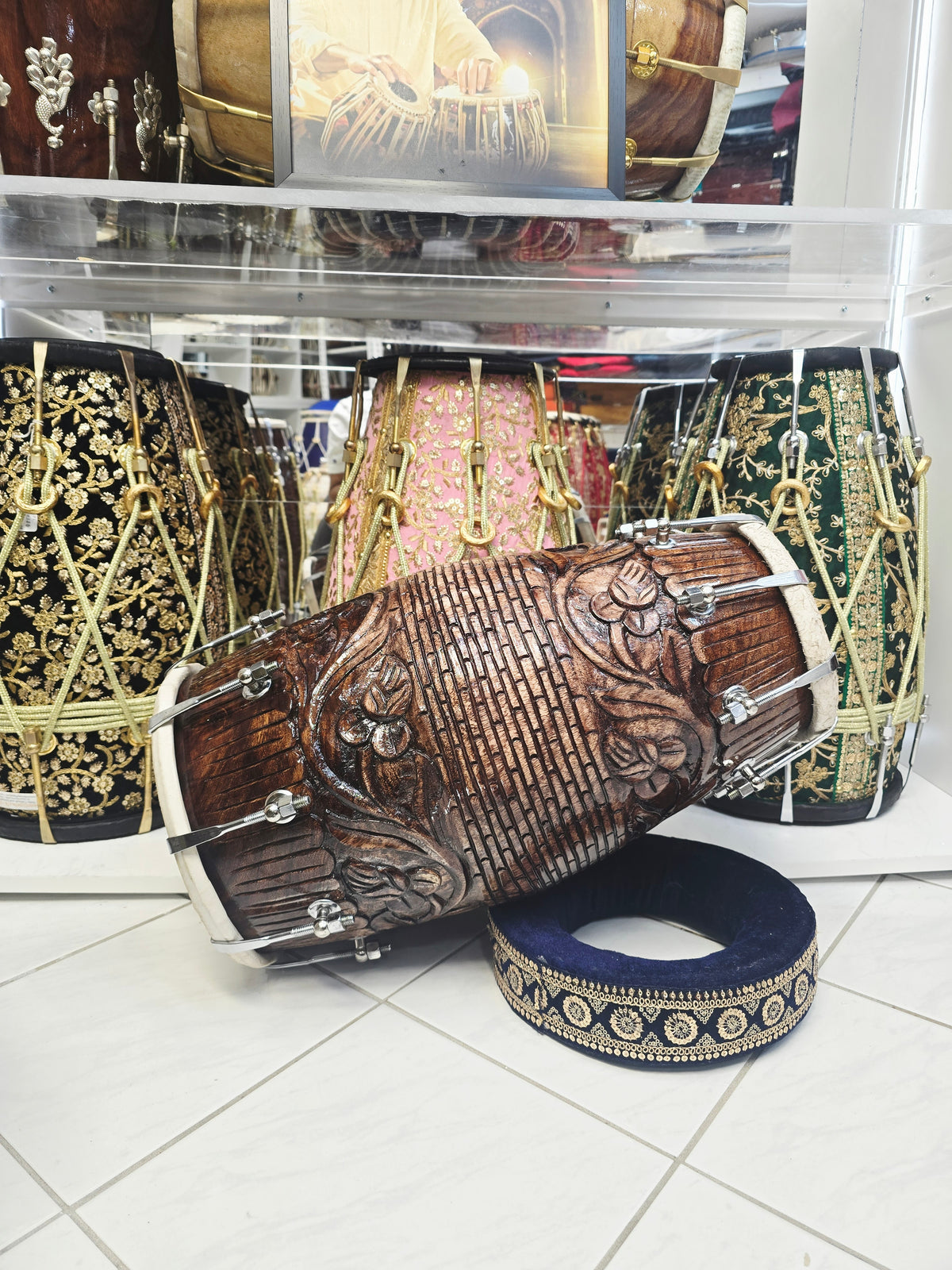 Vanraj | Hand-Engraved Chetram Red Sheesham Dholak