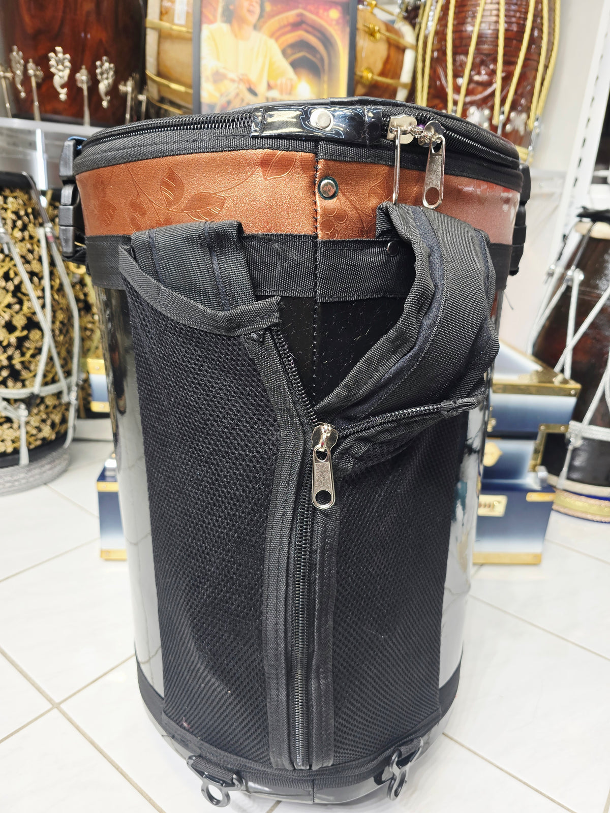Voyager Elite Premium Padded Soft Dholak Travel Case with Accessory Pockets (Up to 19.75" Dholaks) *Very Minor Cosmetic Blemishes