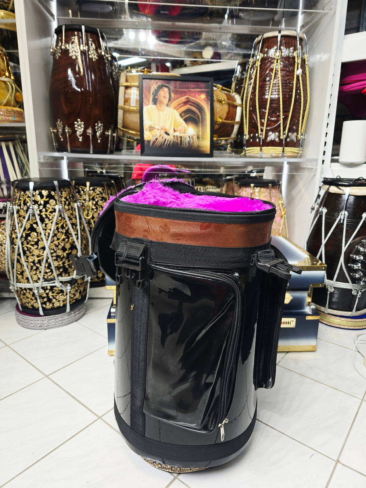 Voyager Elite Premium Padded Soft Dholak Travel Case with Accessory Pockets (Up to 19.75" Dholaks) *Very Minor Cosmetic Blemishes