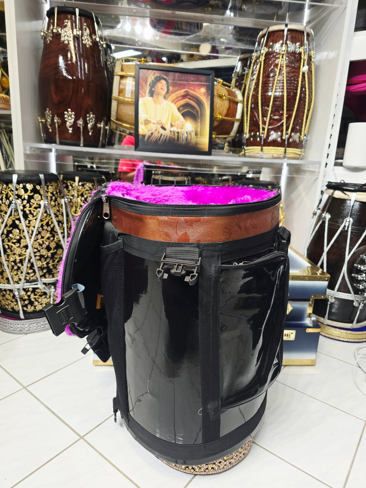 Guardian Pro Premium Padded Soft Dholak Carry Case with Plush Interior & Accessory Pockets *Very Minor Cosmetic Blemishes (Up to 19.75" Dholak)