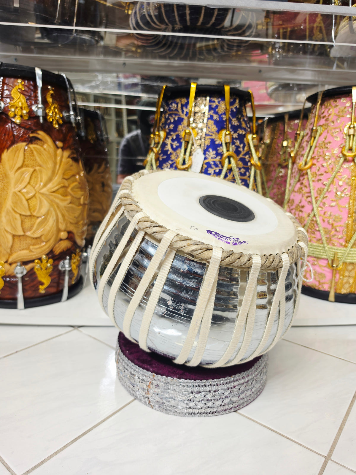 Silver Thunder Elite – 9.25" Silver-Finished Brass Bayan with Premium Mohd. Sharif Concert Skin *Minor Cosmetic Blemishes