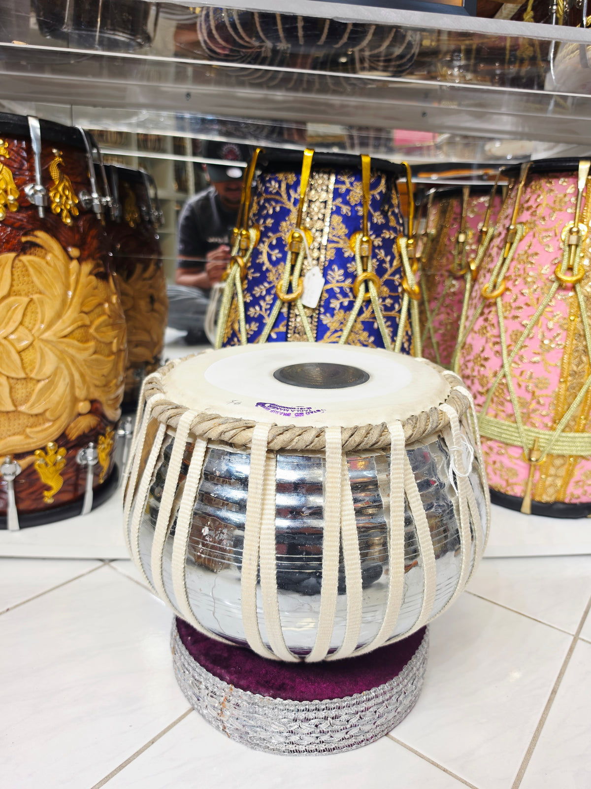 Silver Thunder Elite – 9.25" Silver-Finished Brass Bayan with Premium Mohd. Sharif Concert Skin *Minor Cosmetic Blemishes