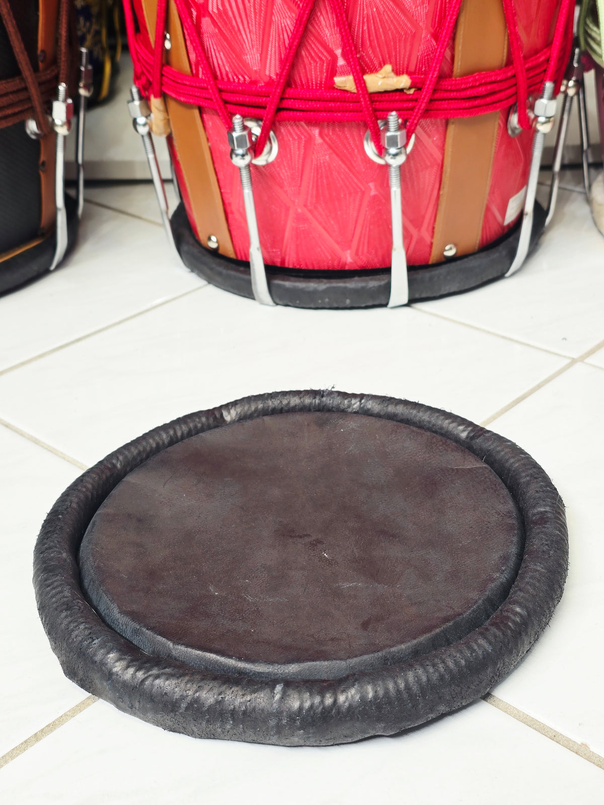 7" Concert Quality Black Dholak Treble Skin