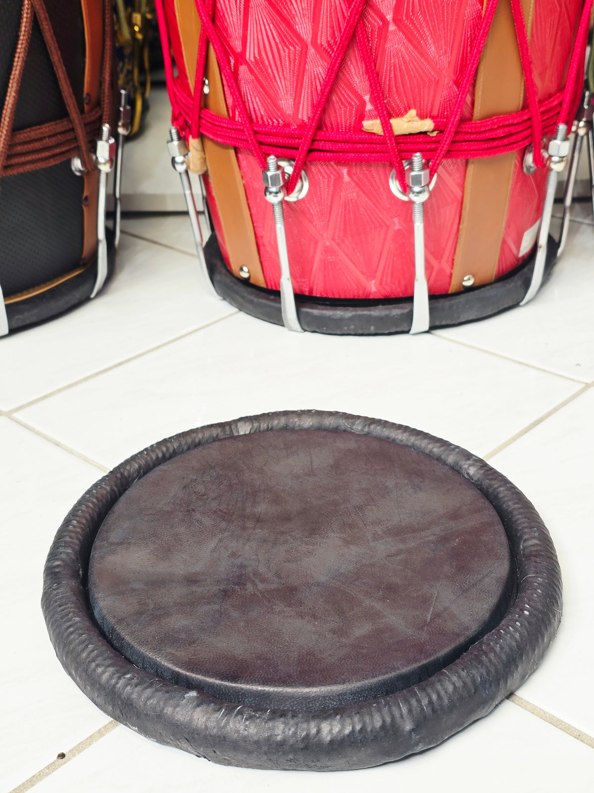 7.5" Concert Quality Black Dholak Treble Skin