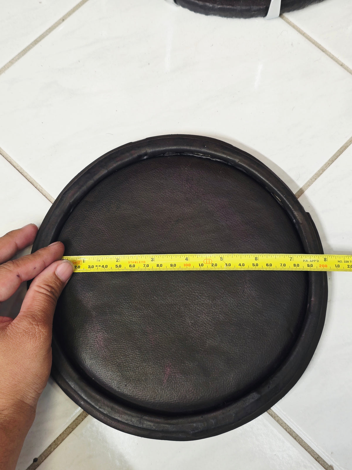 7.25" Concert Quality Black Dholak Treble Skin
