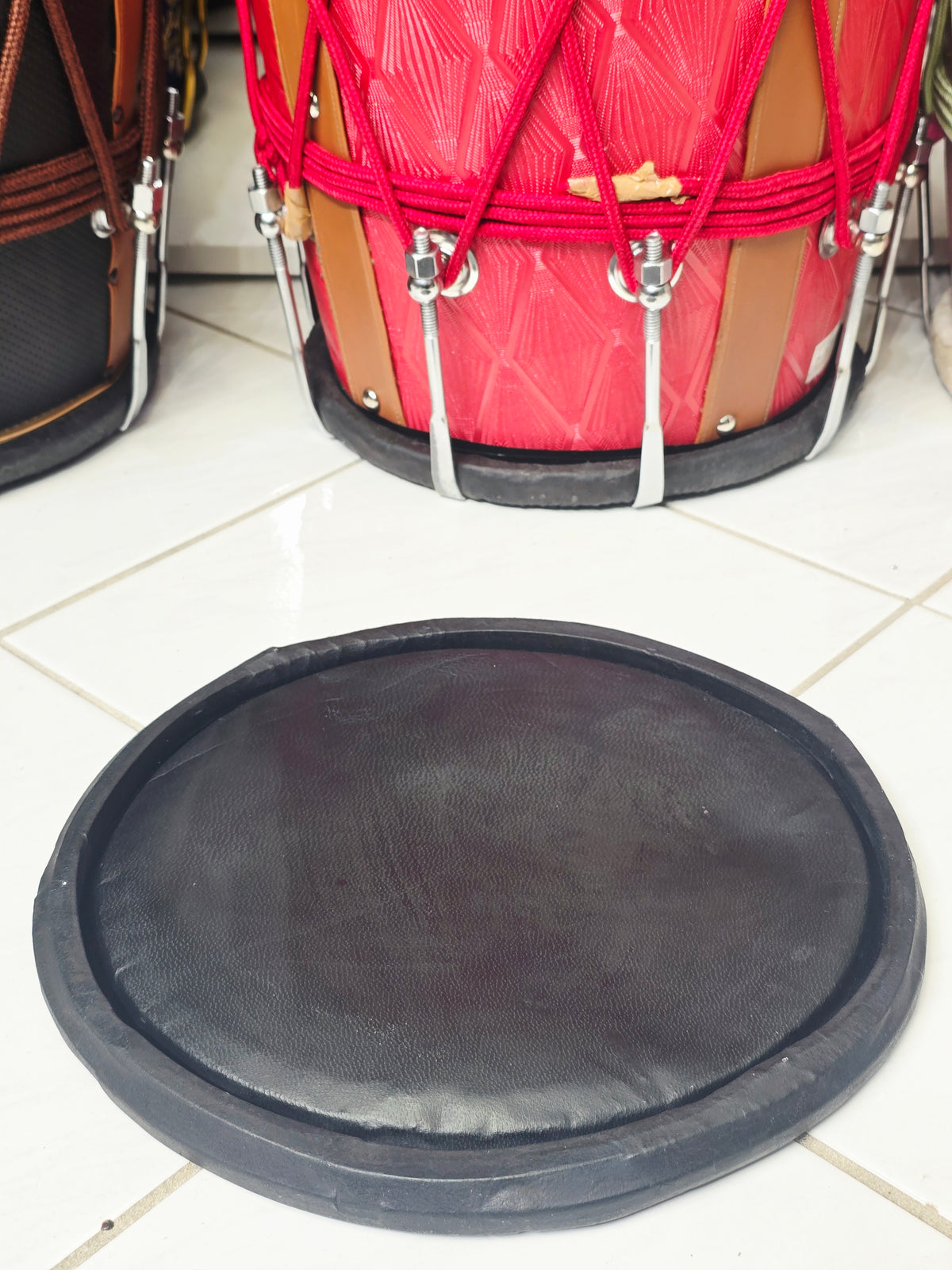 9.0" Concert Quality Black Dholak Bass Skin