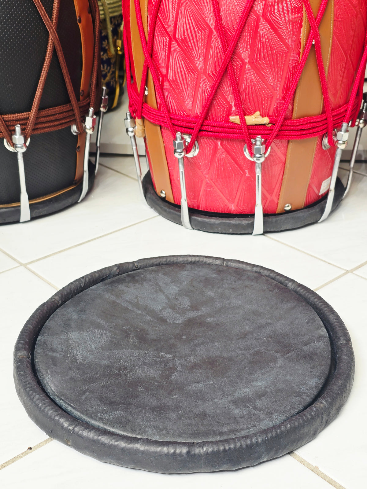 9.75" Concert Quality Black Dholak Bass Skin