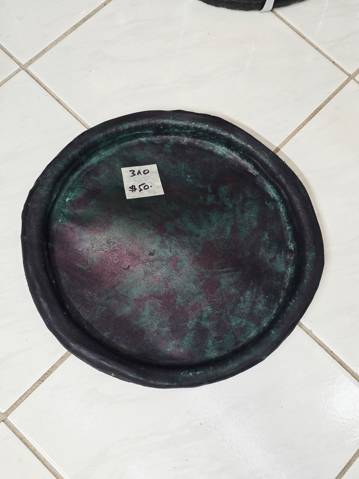 9.5" Concert Quality Dark Green Dholak Bass Skin