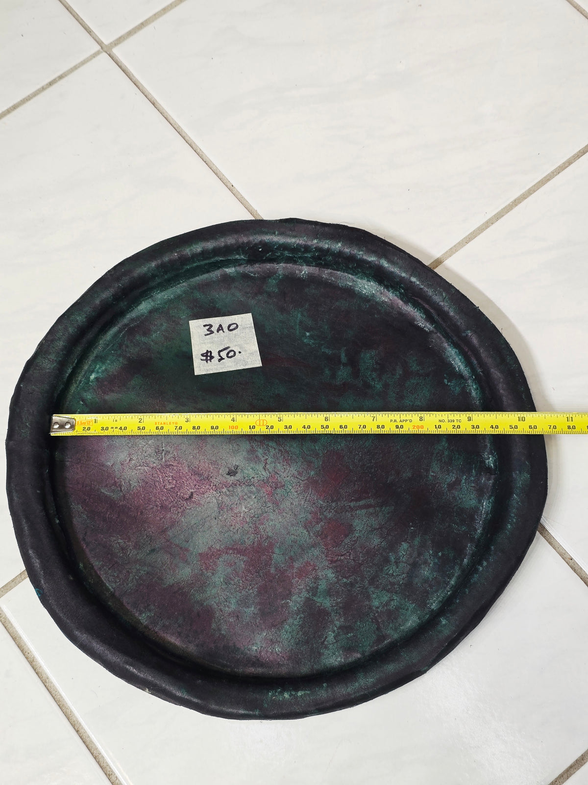 9.5" Concert Quality Dark Green Dholak Bass Skin