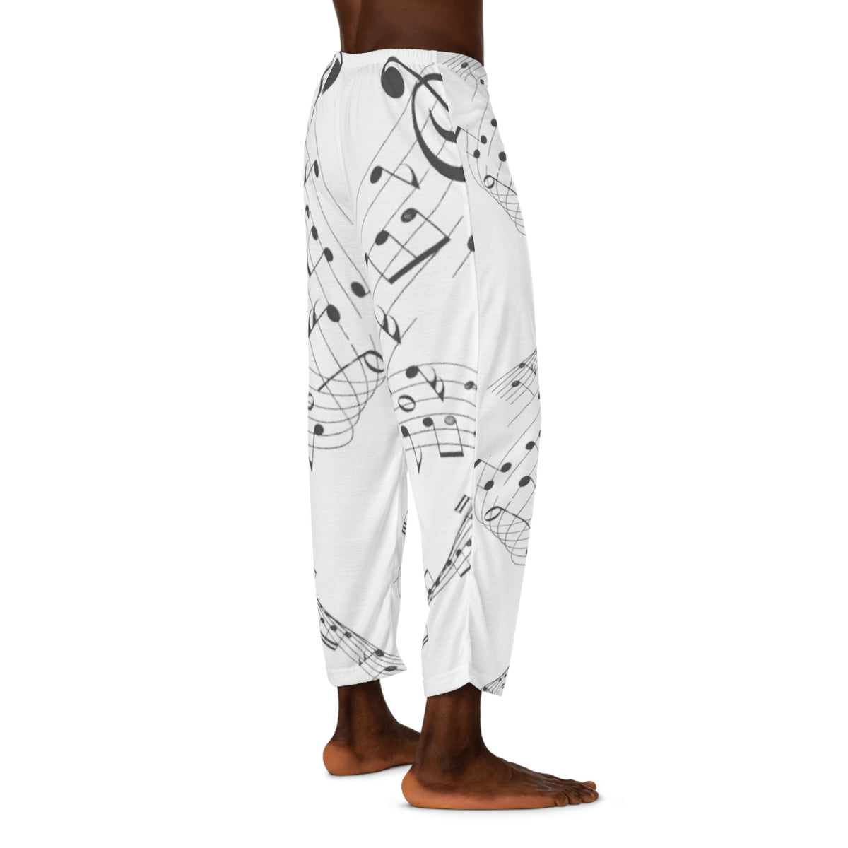 Melodic Dreams White Pajama Pants with Black Music Notes - Sangeet Store
