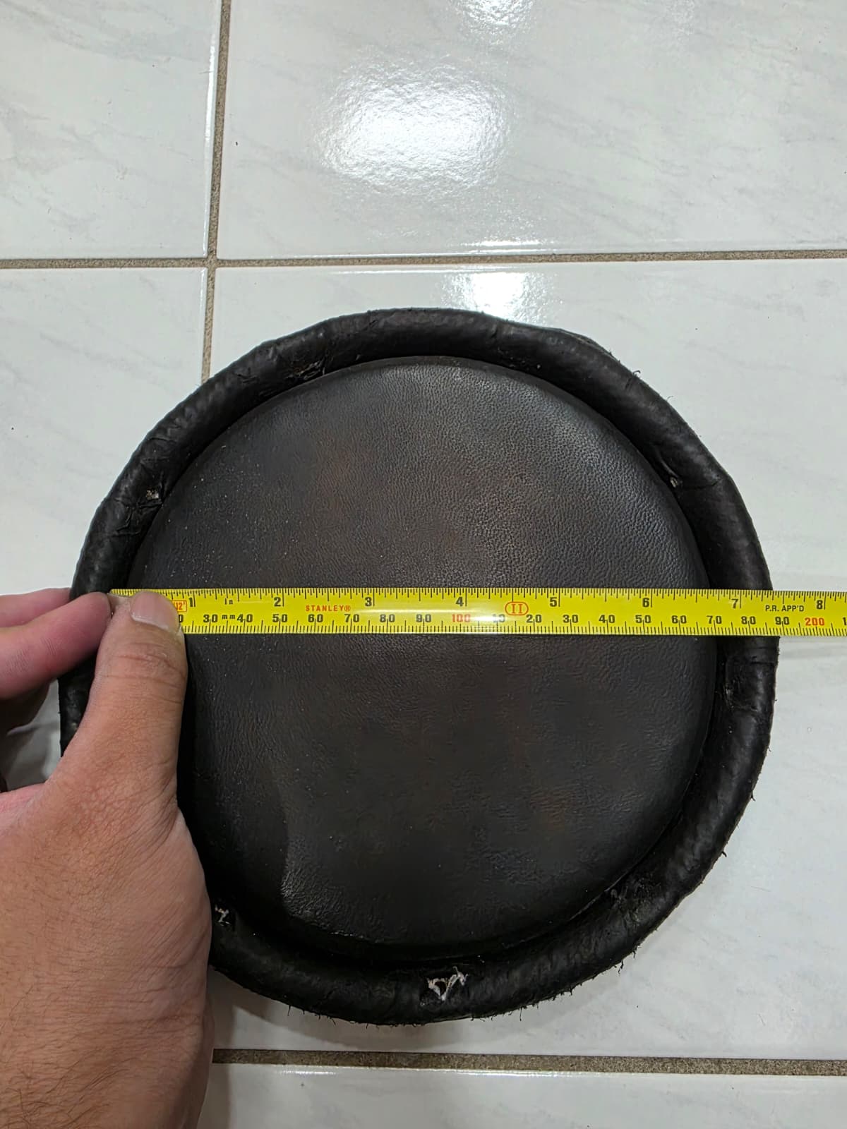 Black Chetram Concert Quality 8.5" Dholak Bass Skin + Black Chetram Concert Quality 6.5" Dholak Treble Skin Custom Package For Avi