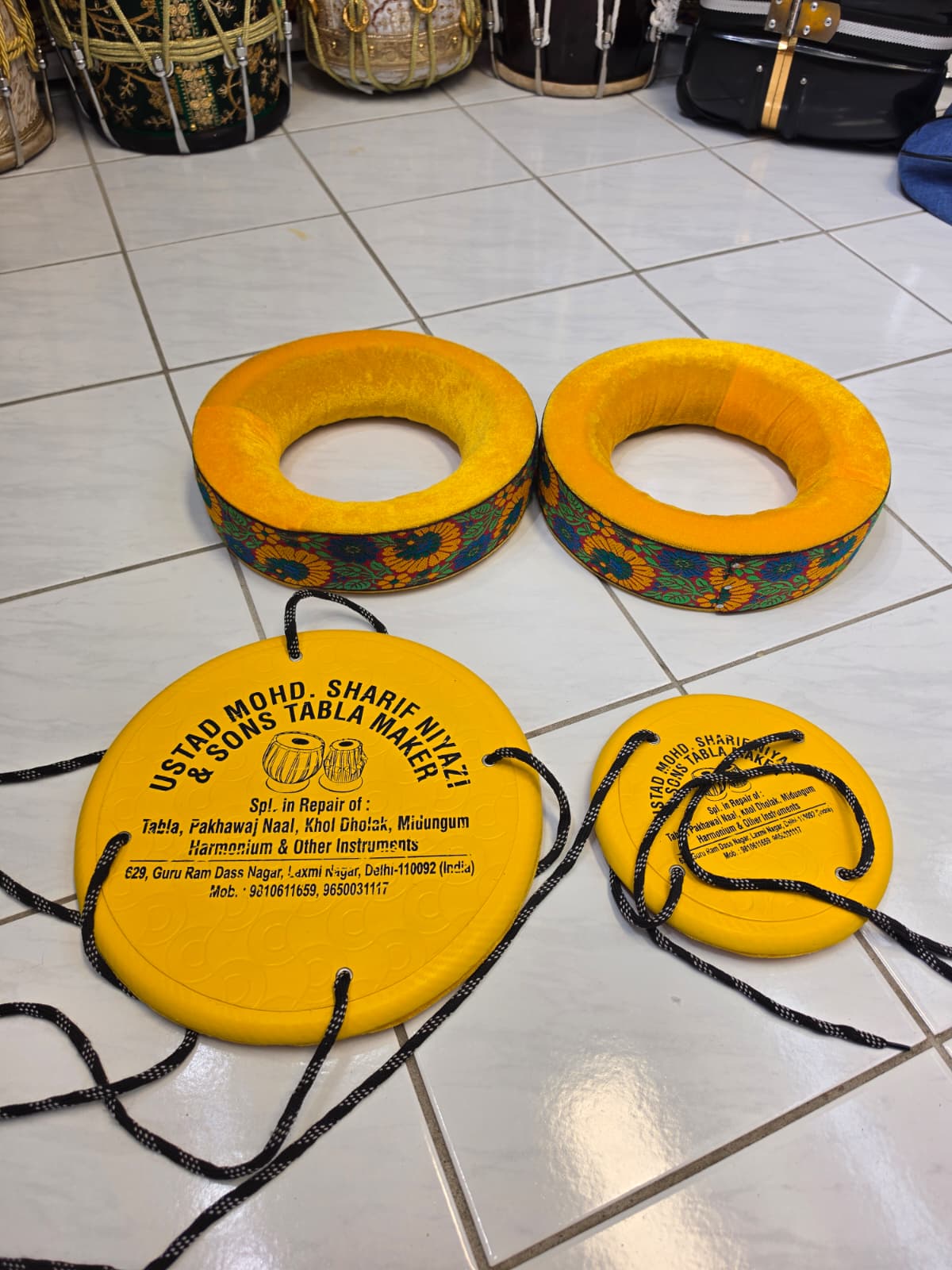 Golden Surya Tabla Rings & Covers Set
