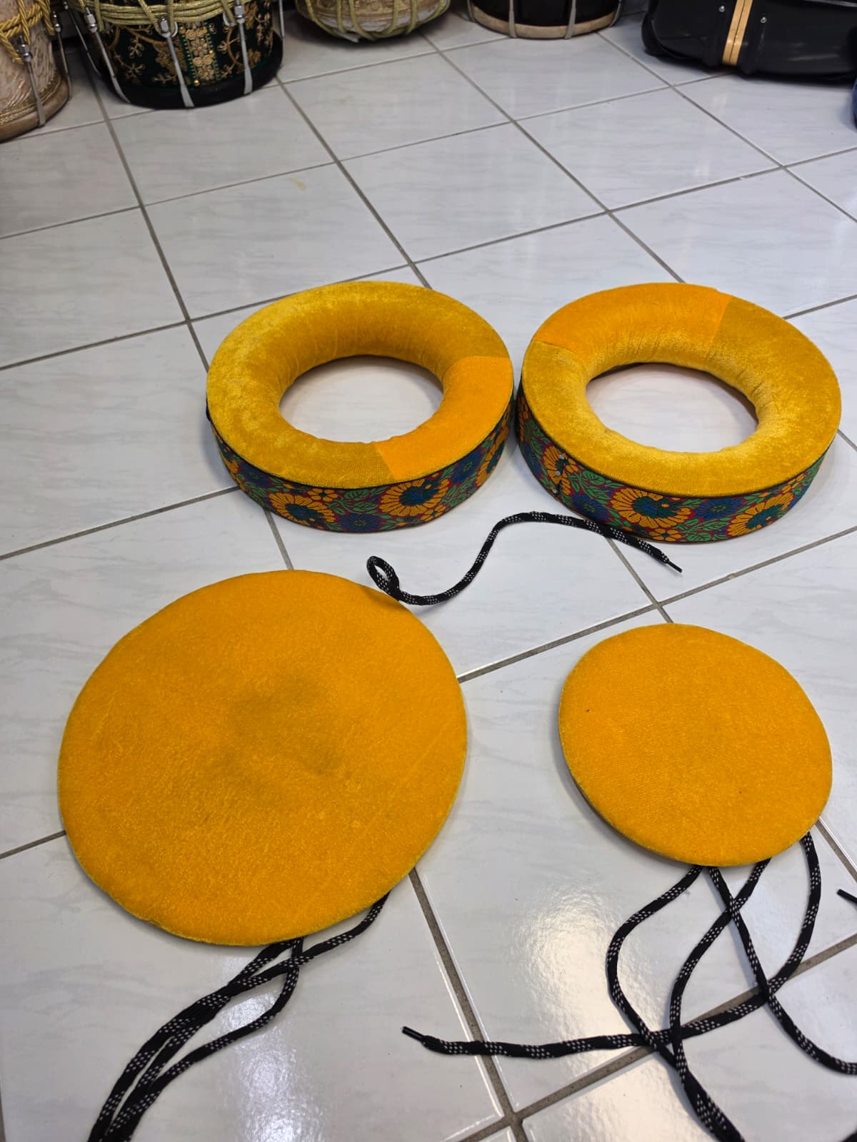Golden Surya Tabla Rings & Covers Set