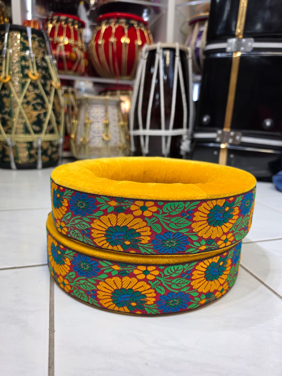 Golden Surya Tabla Rings & Covers Set