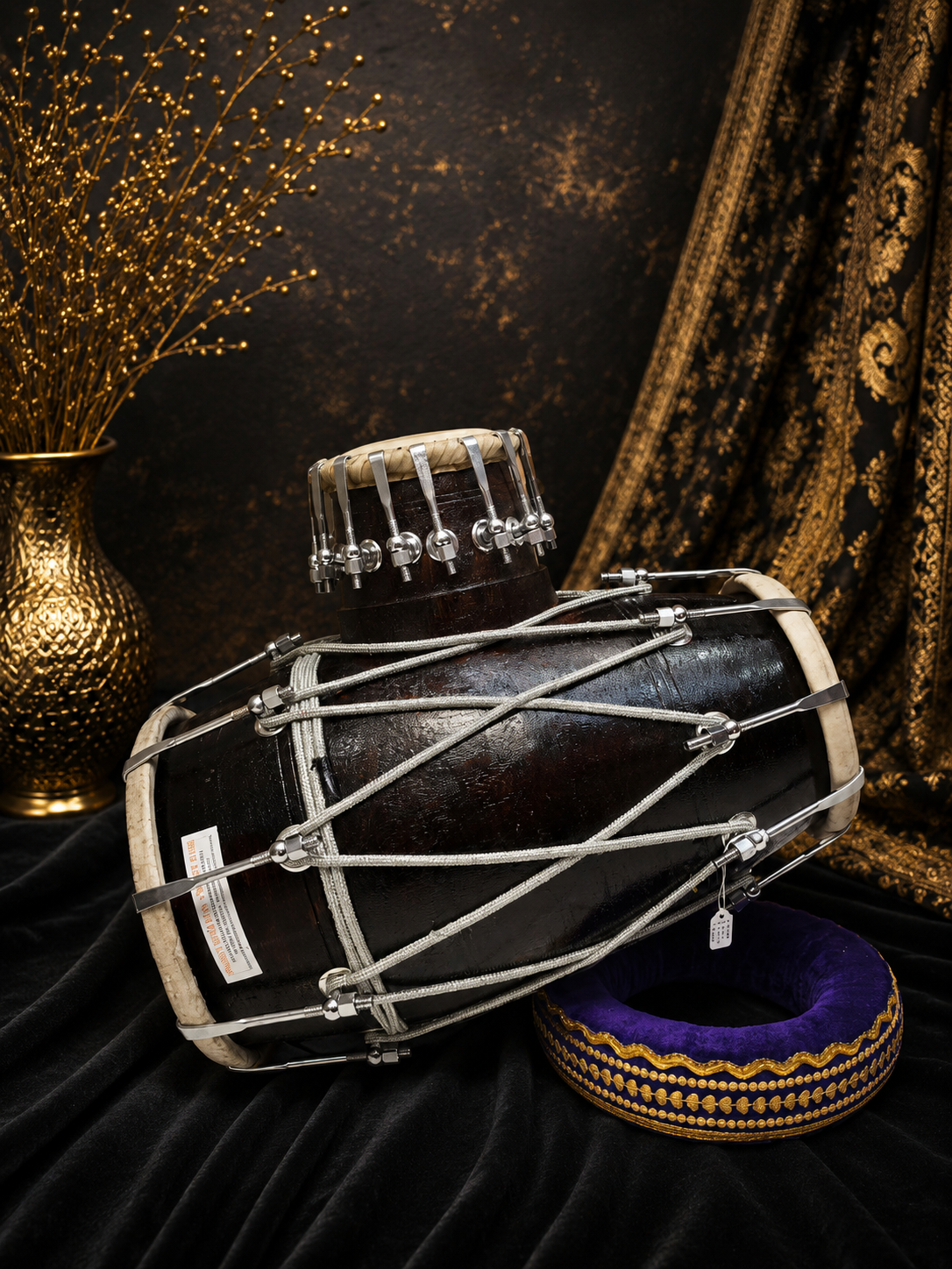 Parampara Naad | Traditional Black coloured Red Sheesham Tabolak (Tabla Dholak) with 5" F Dayan *Exceptional Tone + Promotional Price