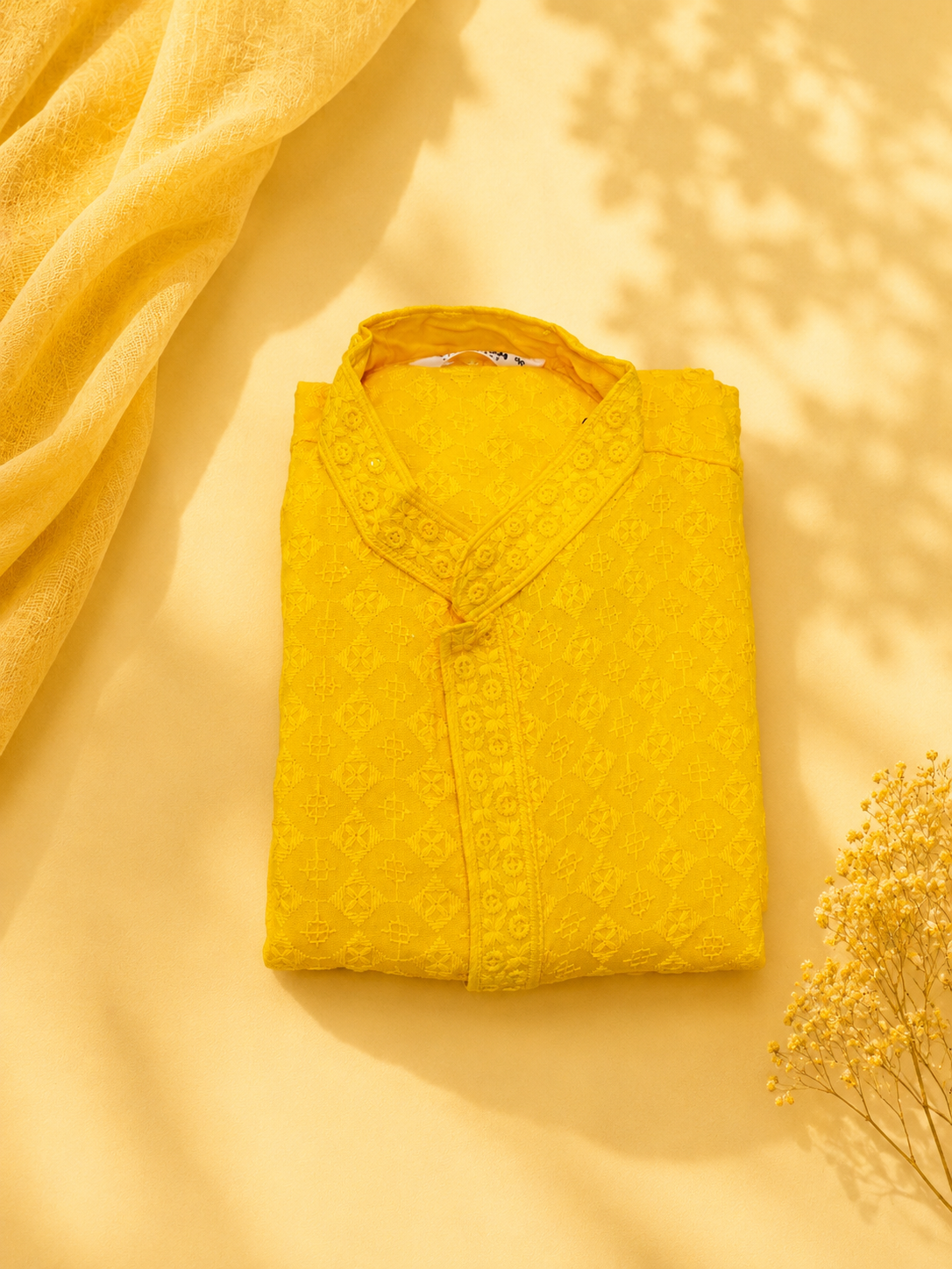 Golden Yellow Men's Kurta Top *Contact For Price*