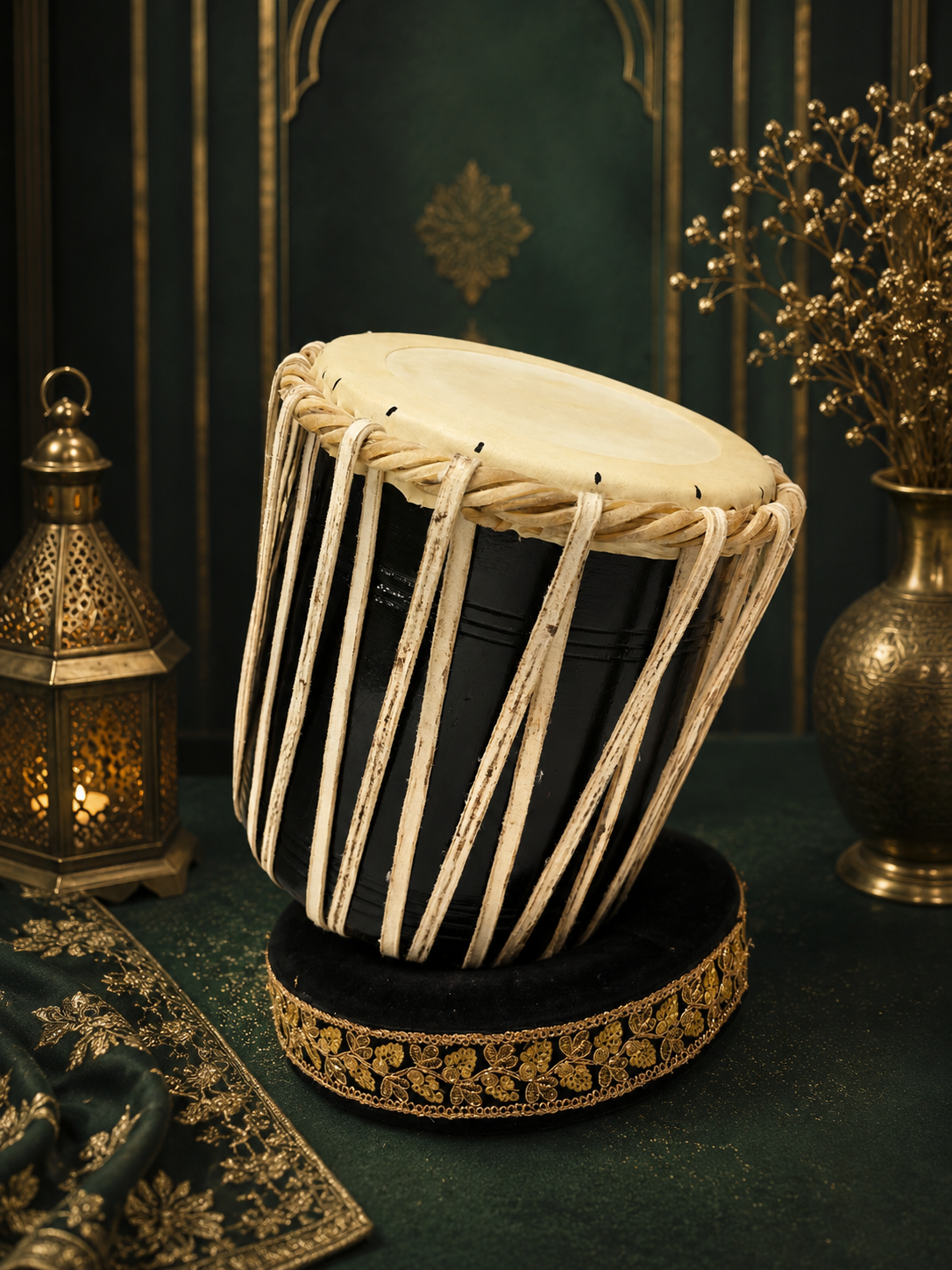 Kaaldhwani Heritage | Custom Traditional Black Sheesham Dhamma for Pascal