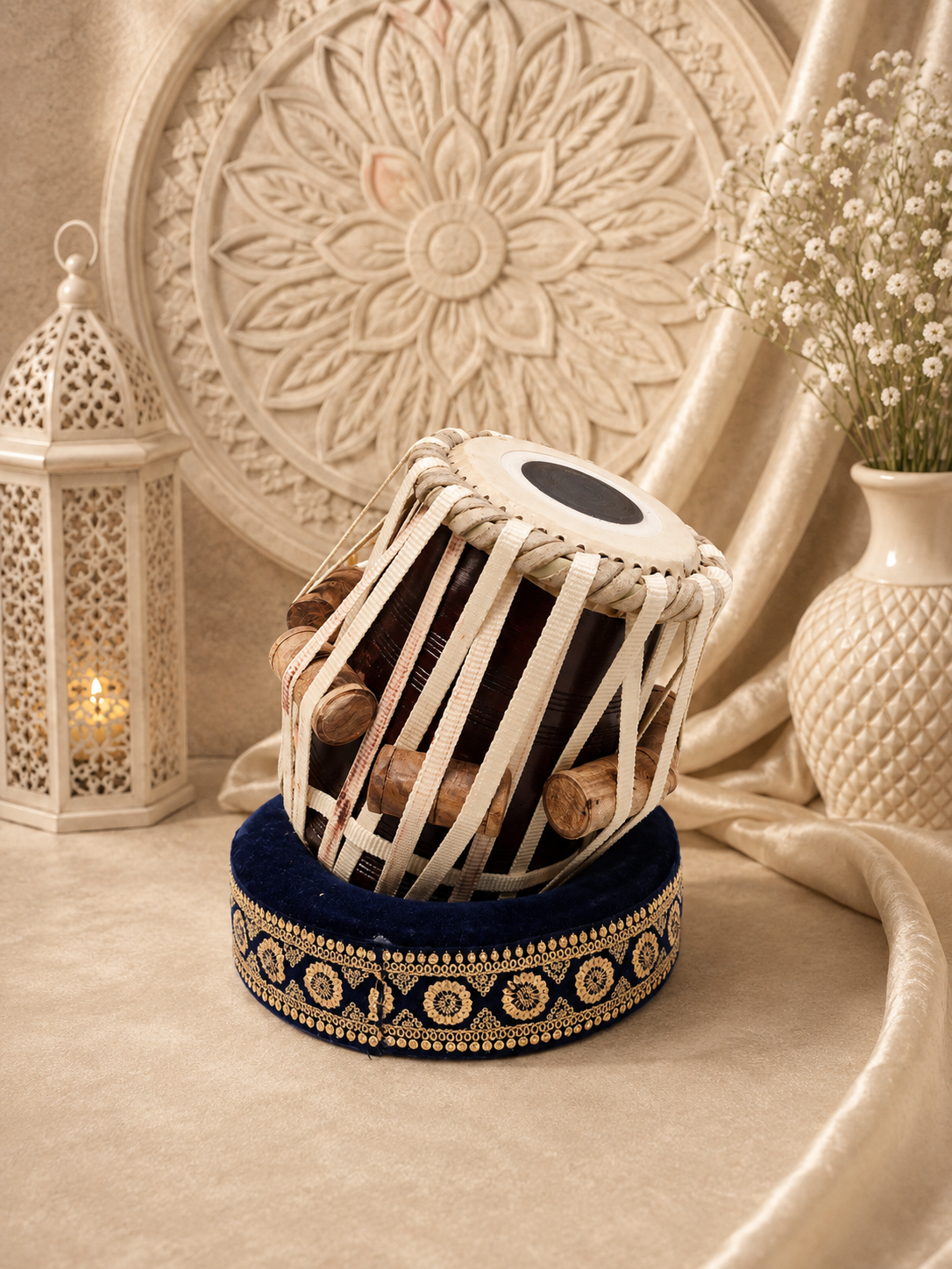 Raagspire | 5⅛" E/F/F# Iqbal Intermediate Skin Red Sheesham Nylon Strapped Dayan *Very Minor Cosmetic Blemishes *Exceptional Tone