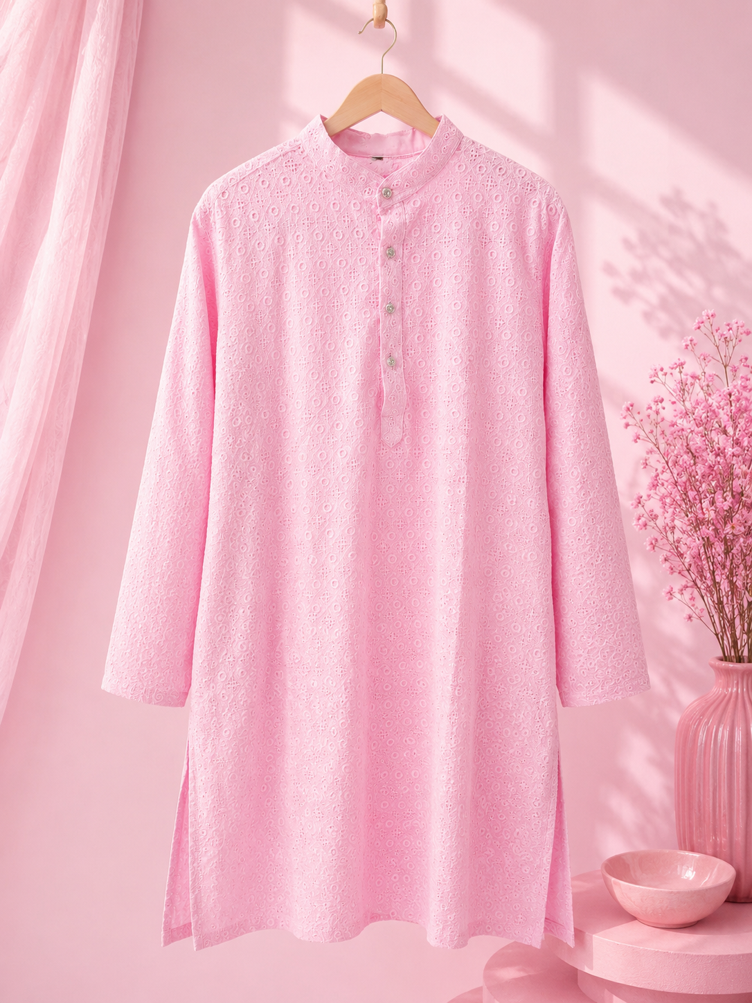 Pink Men's Kurta Top *Contact For Price*