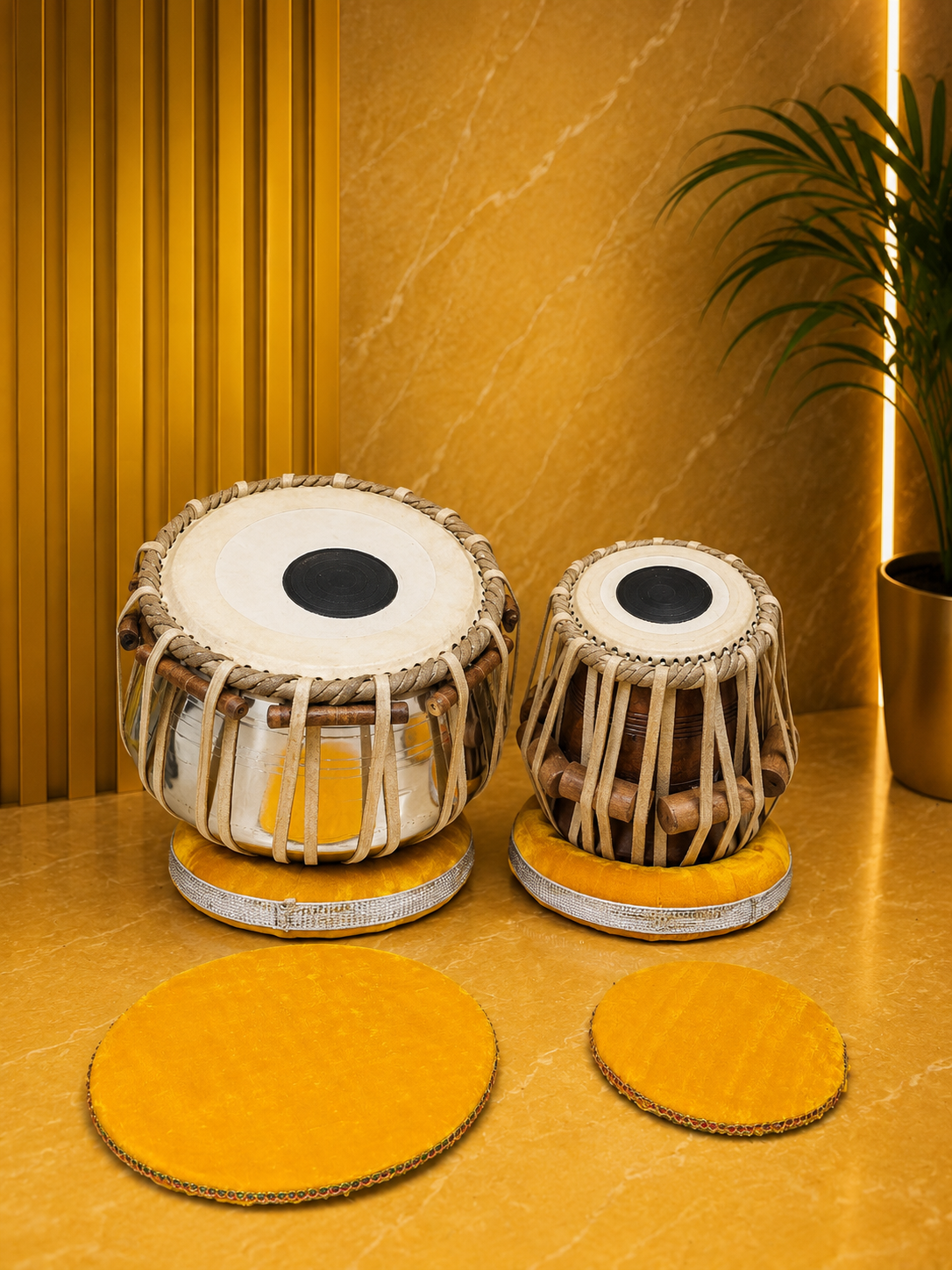 Raag Prerna Semi-Professional Tabla Set | 5.5" C#/D Red Sheesham Dayan & 9.25" Brass Bayan | Very Minor Cosmetic Blemishes