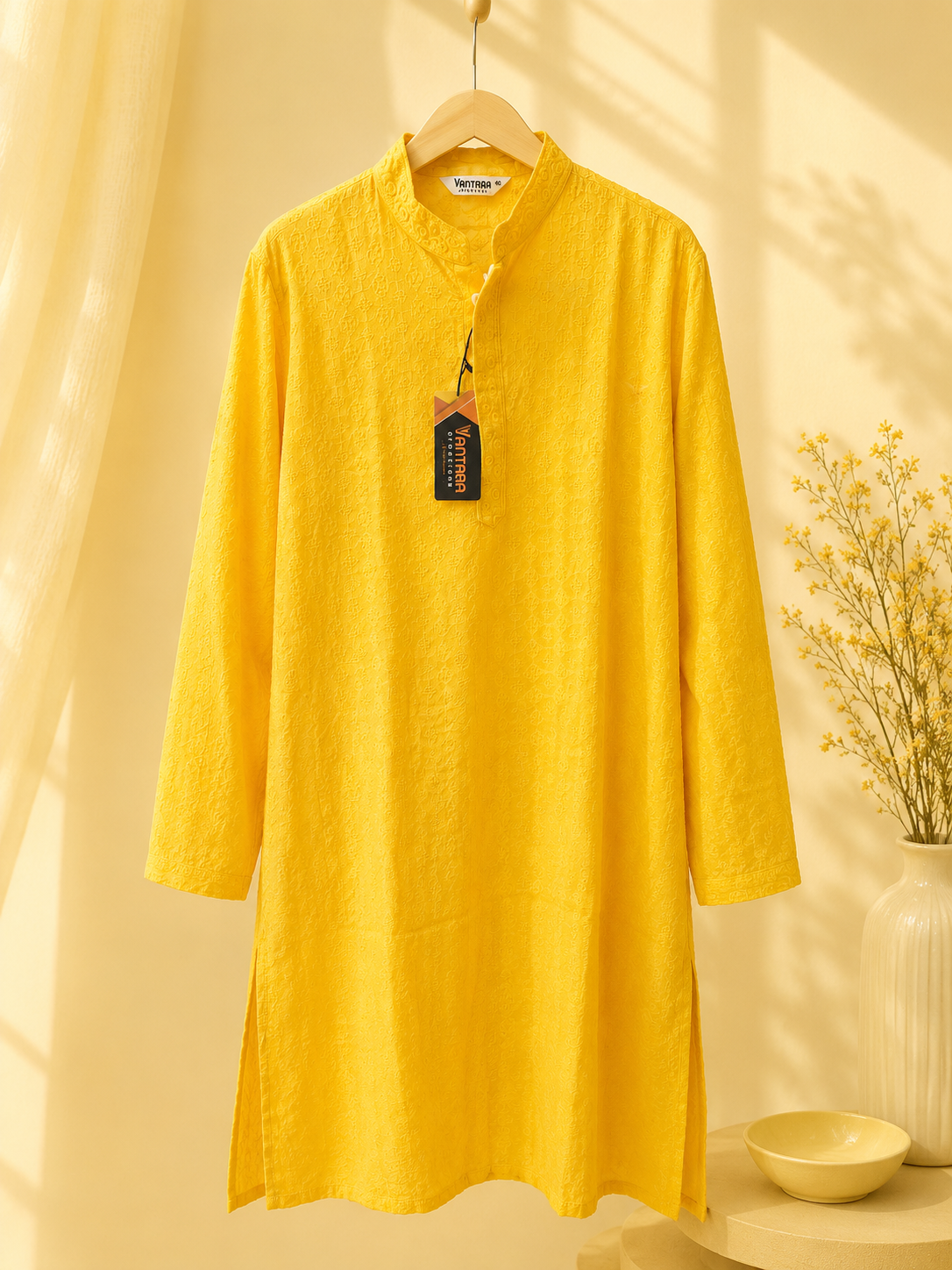 Golden Yellow Men's Kurta Top *Contact For Price*