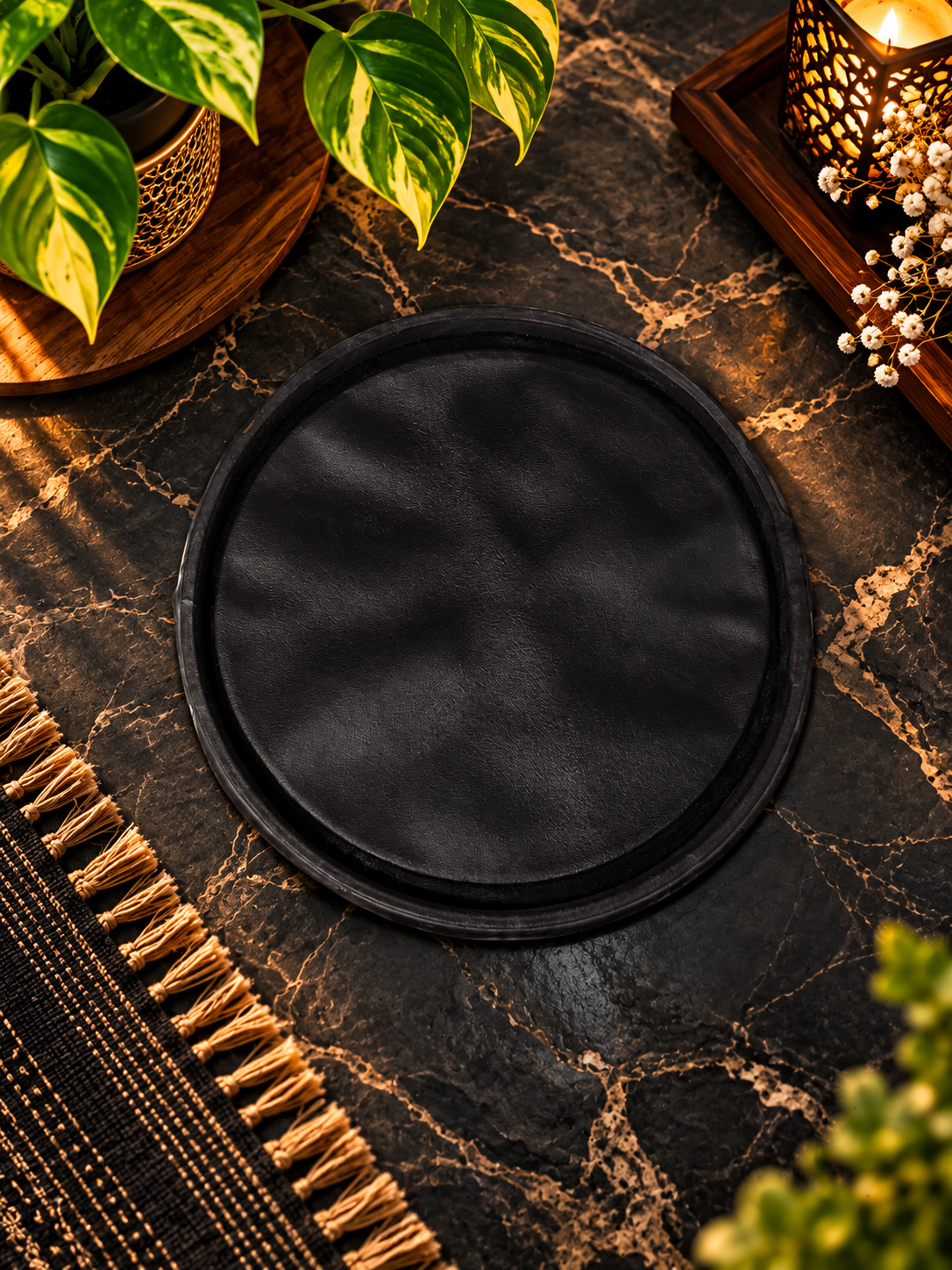 6⅜" Intermediate Quality Black Dholak Treble Skin