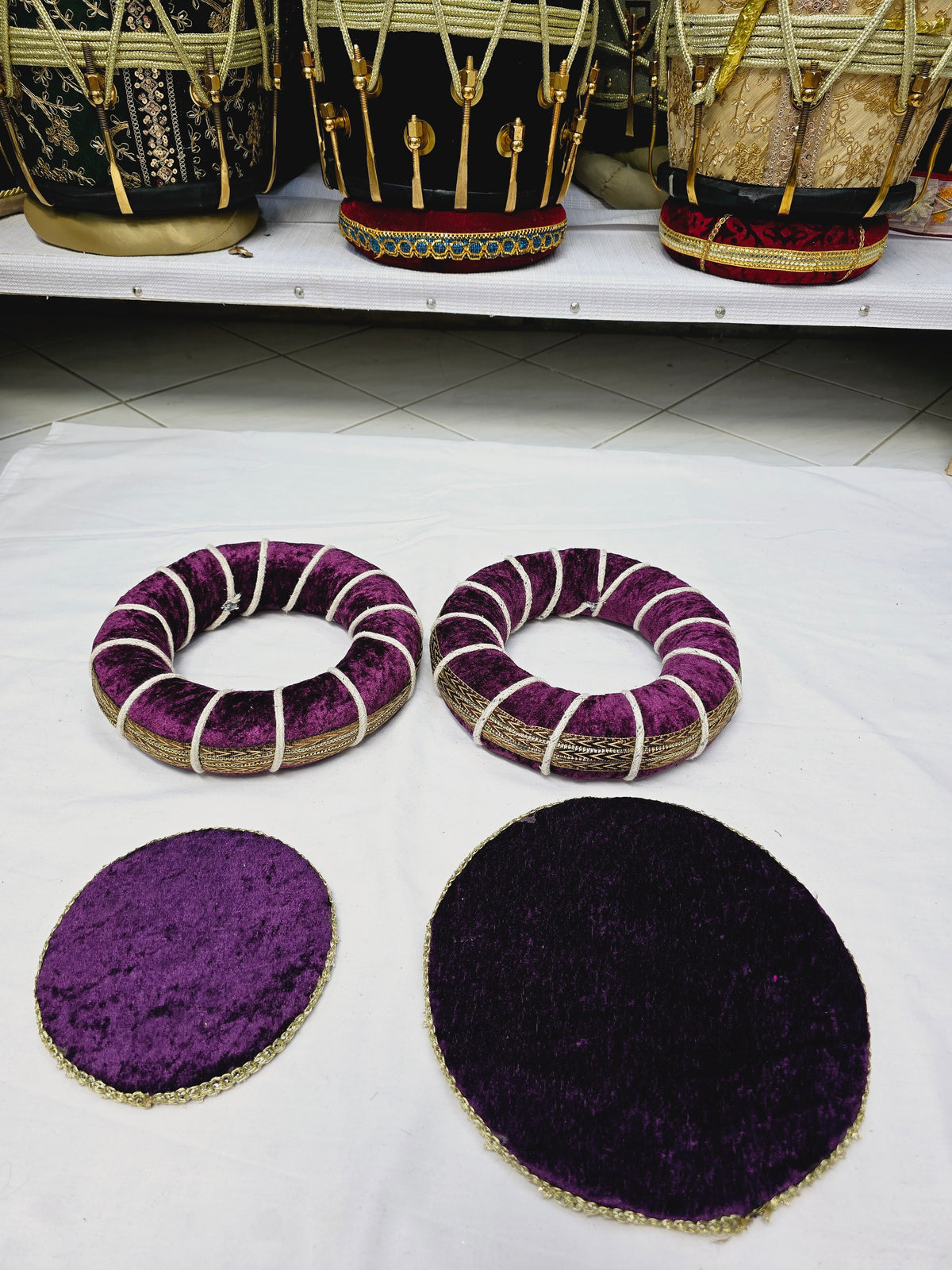 Orchid Bronze Tabla Rings – Purple with Bronze Design *Minor Cosmetic Defects* - Sangeet Store