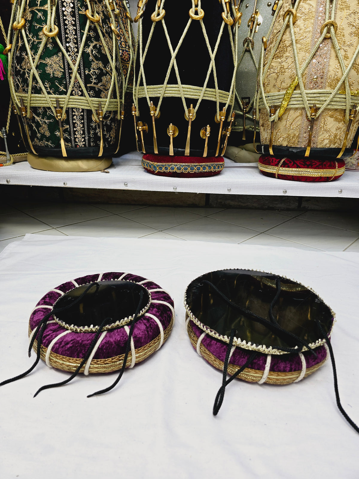 Orchid Bronze Tabla Rings – Purple with Bronze Design *Minor Cosmetic Defects* - Sangeet Store