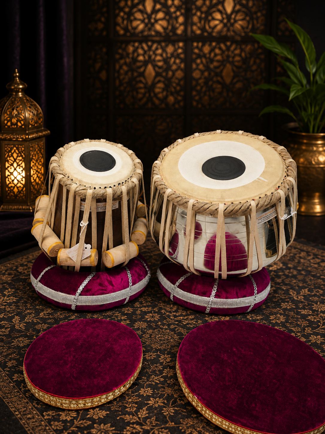 Varythm 5" F Red Sheesham Dayan + 9.25" 3.5kg Brass Bayan Economy Intermediate Tabla Set *Very Minor Cosmetic Blemishes * Minor Ringing Sound