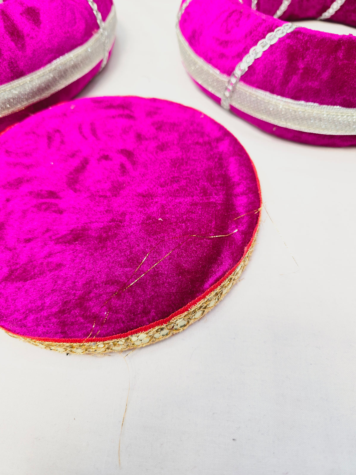 Starlit Magenta Tabla Rings – Magenta with Silver Design (Minor Cosmetic Defects) - Sangeet Store