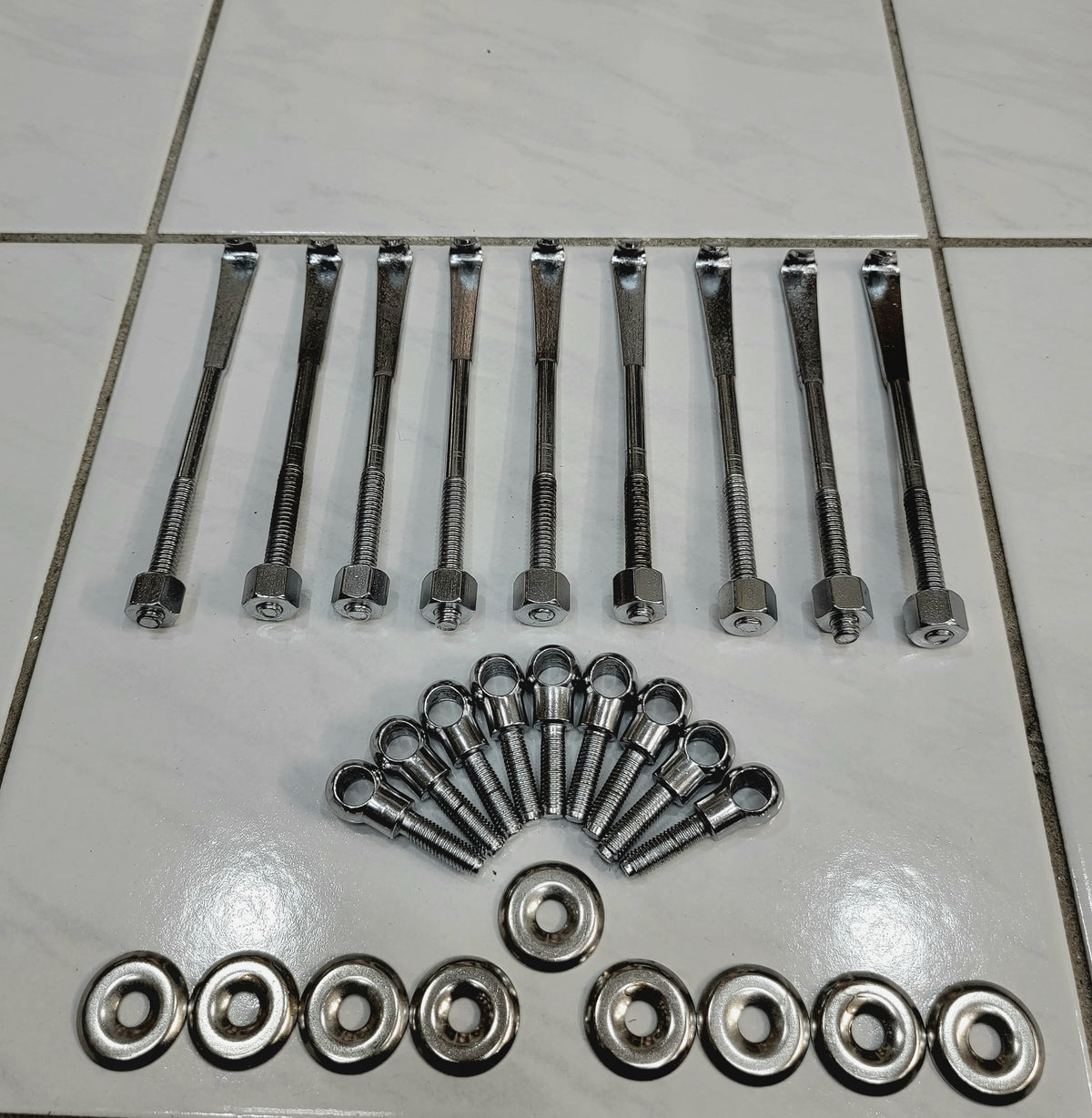 Chrome Dholak Bolts (9-Piece Set) - Sangeet Store