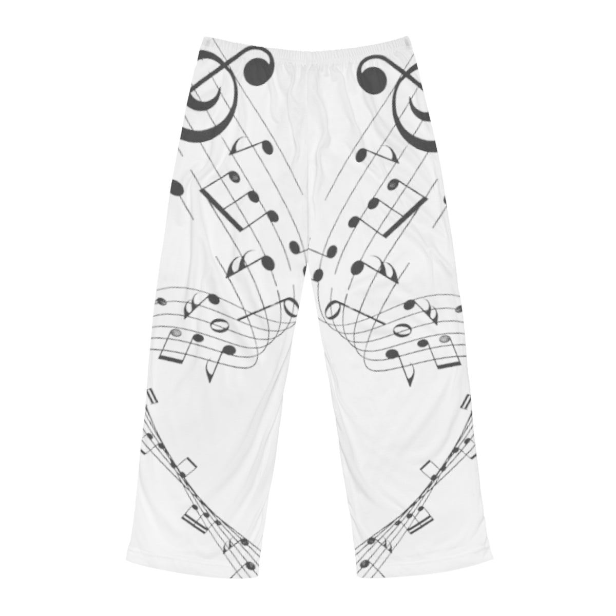 Melodic Dreams White Pajama Pants with Black Music Notes - Sangeet Store
