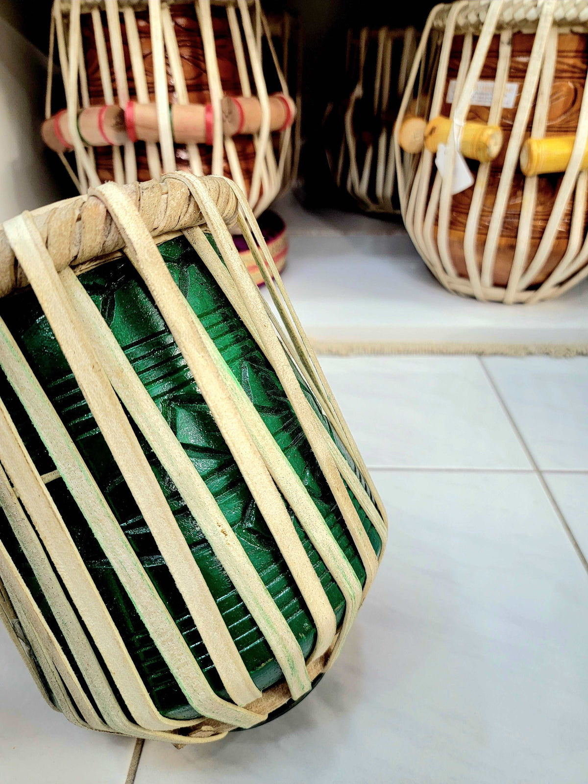 Antique Green Toddler Tabla Set - Sangeet Store