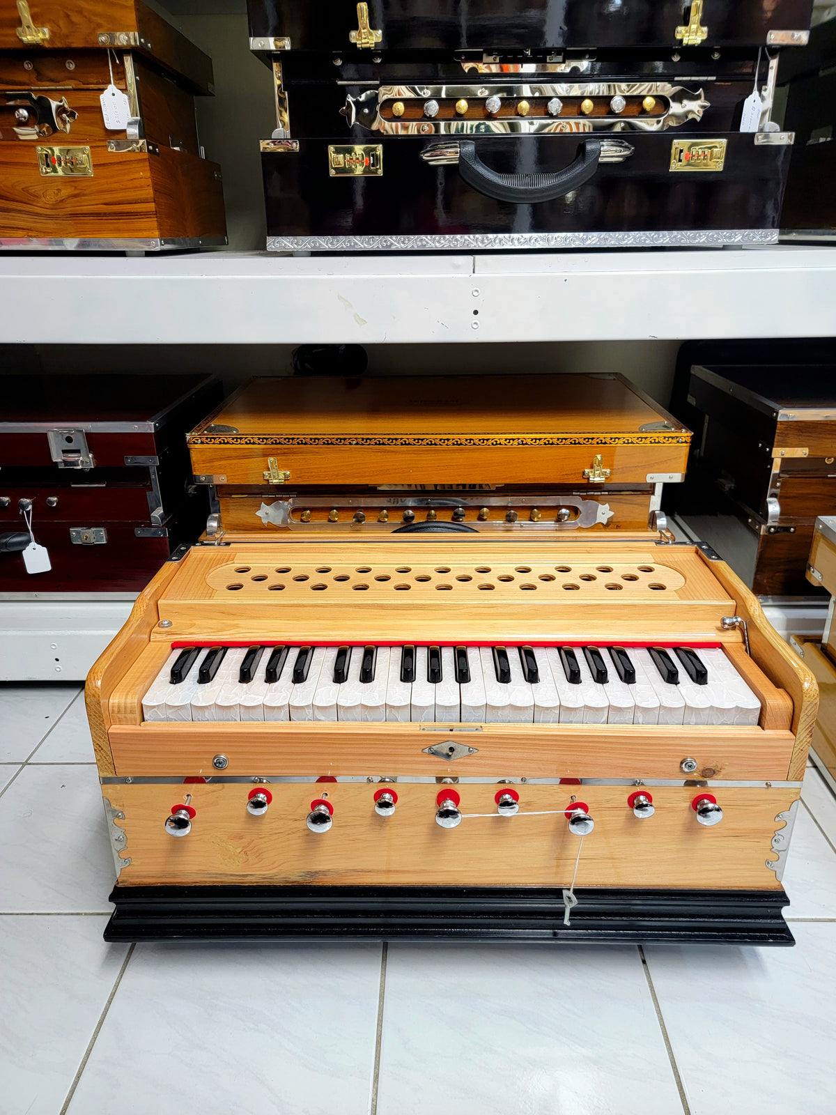 Harmonium + Majheera + Dholak + Dhandtaal (Custom Package for Tristan) - Sangeet Store