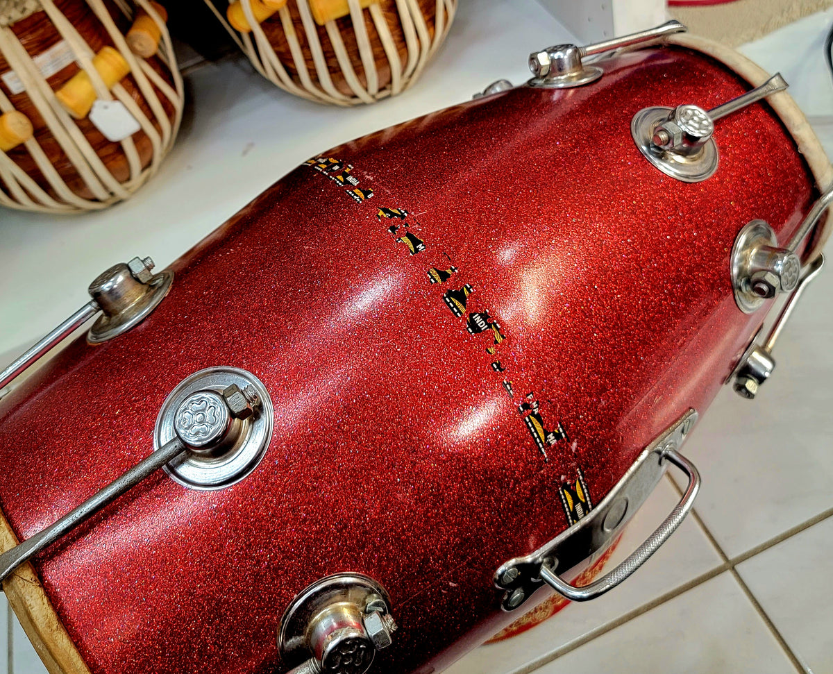 Refurbished Sparkly Red Bina Dholak (Sold as is) - Sangeet Store