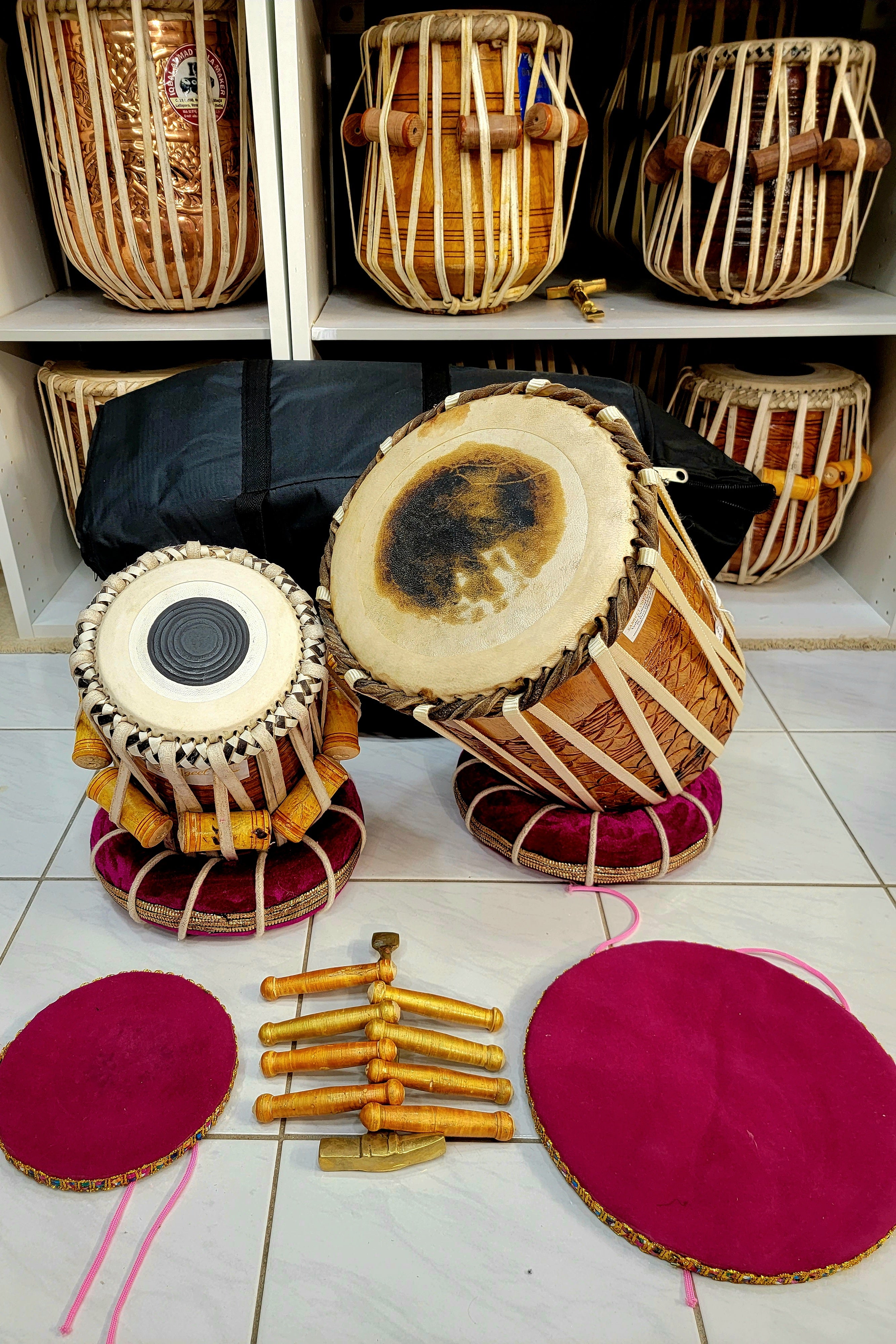 RARE Qawali Tabla Set (G/G# Dayan + Chetram Gill Dhamma) - Sangeet Store