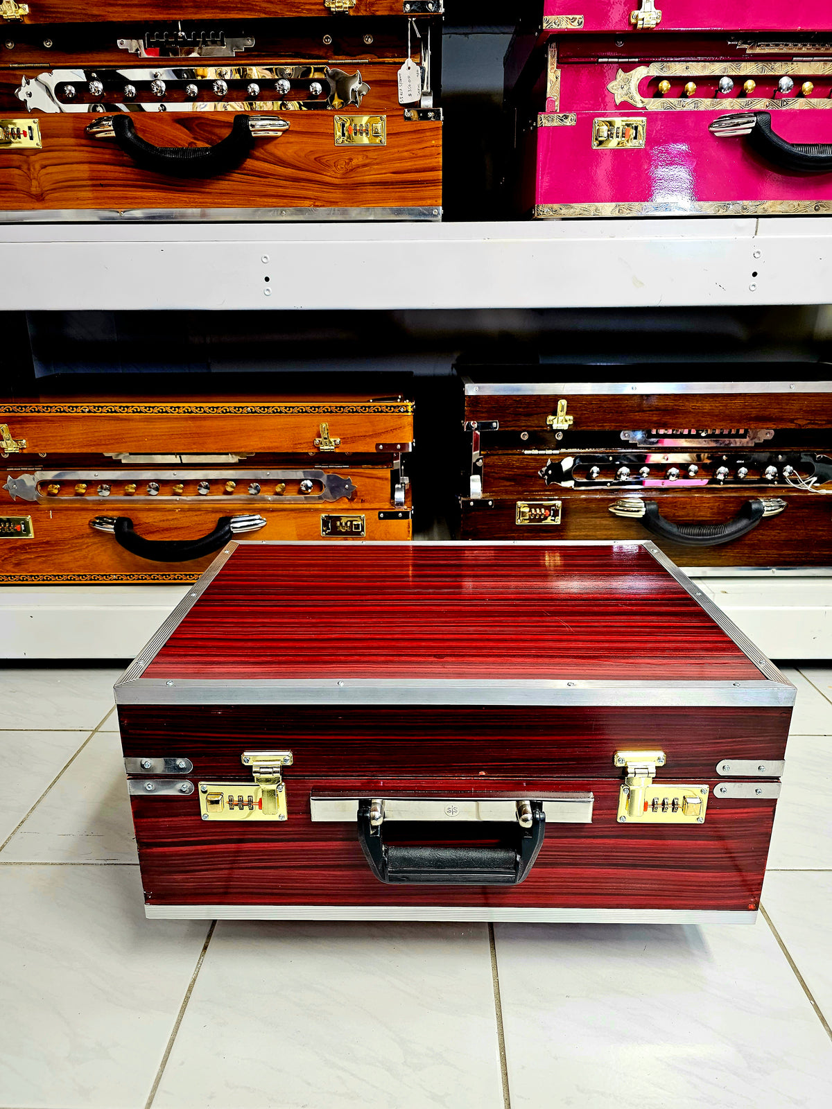 Cherry Red 32 Key 2 Reed Pine Wood Traveller Harmonium - Sangeet Store