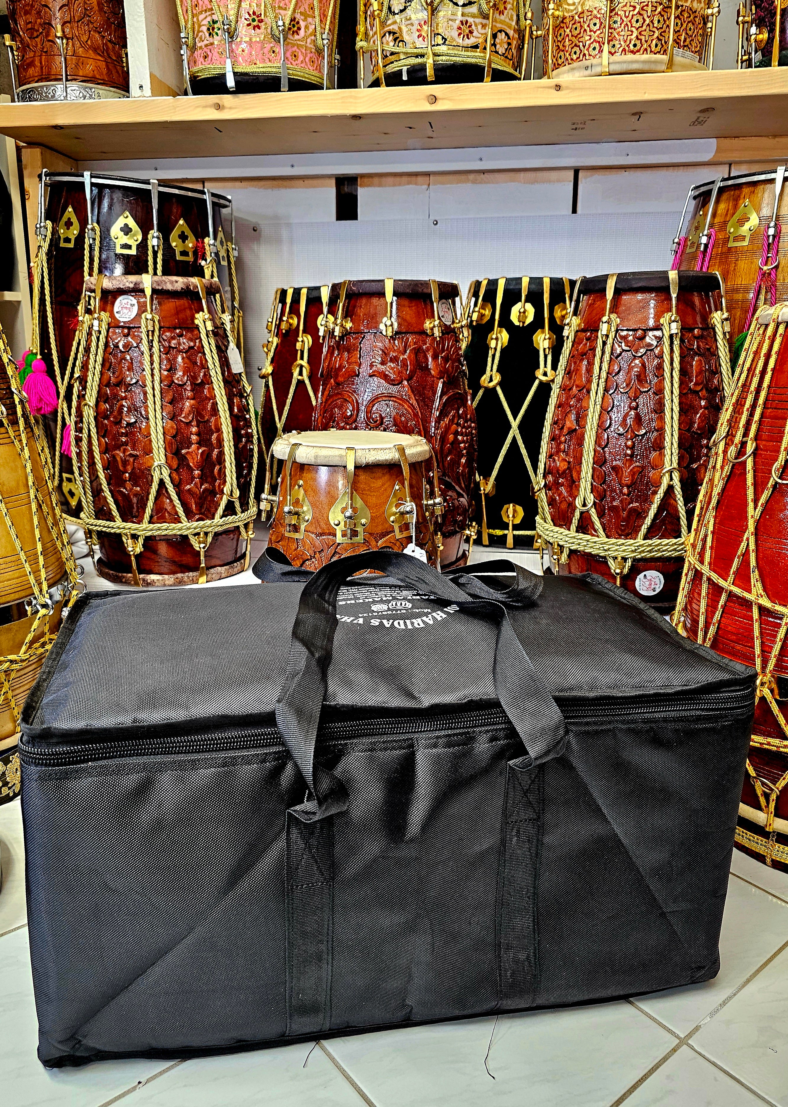 Kishore Vhatkar C/C# Black Sheesham 5.75" Dayan + 9" Copper Bayan  Tabla Set - Sangeet Store