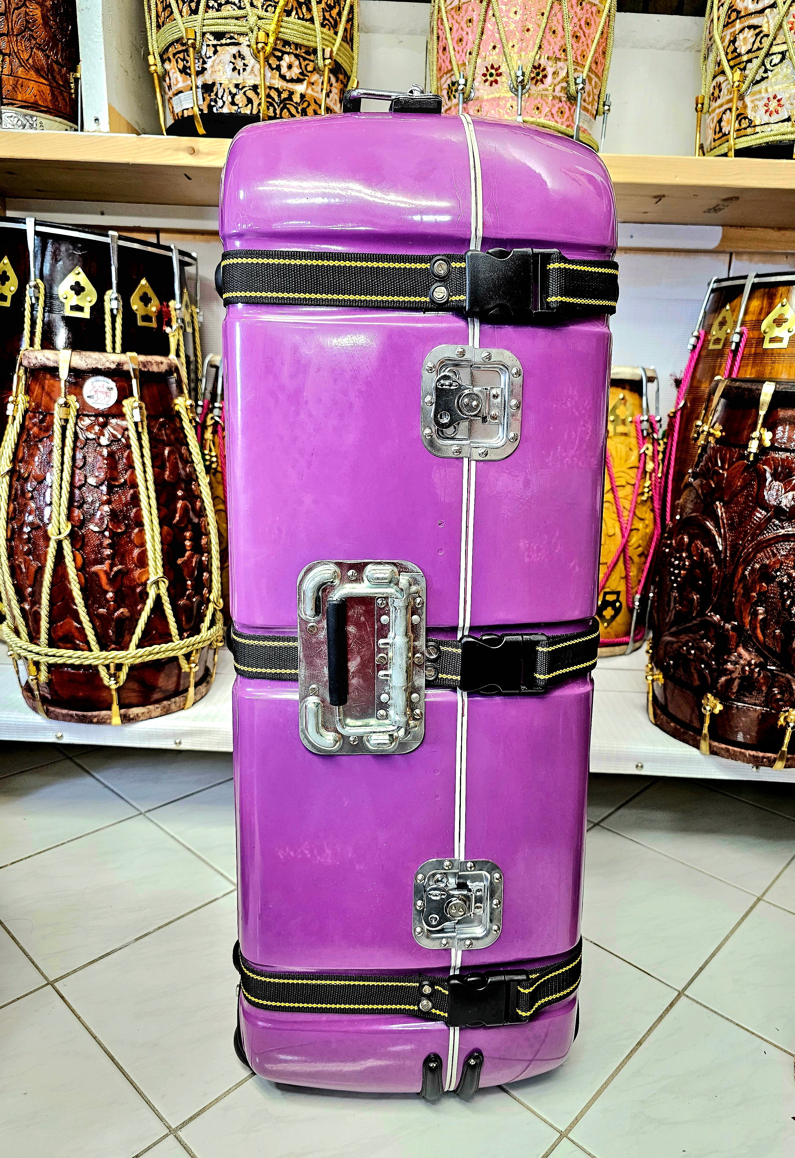 Vibrant Violet Trio Case: Purple 3-Piece Tabla Case