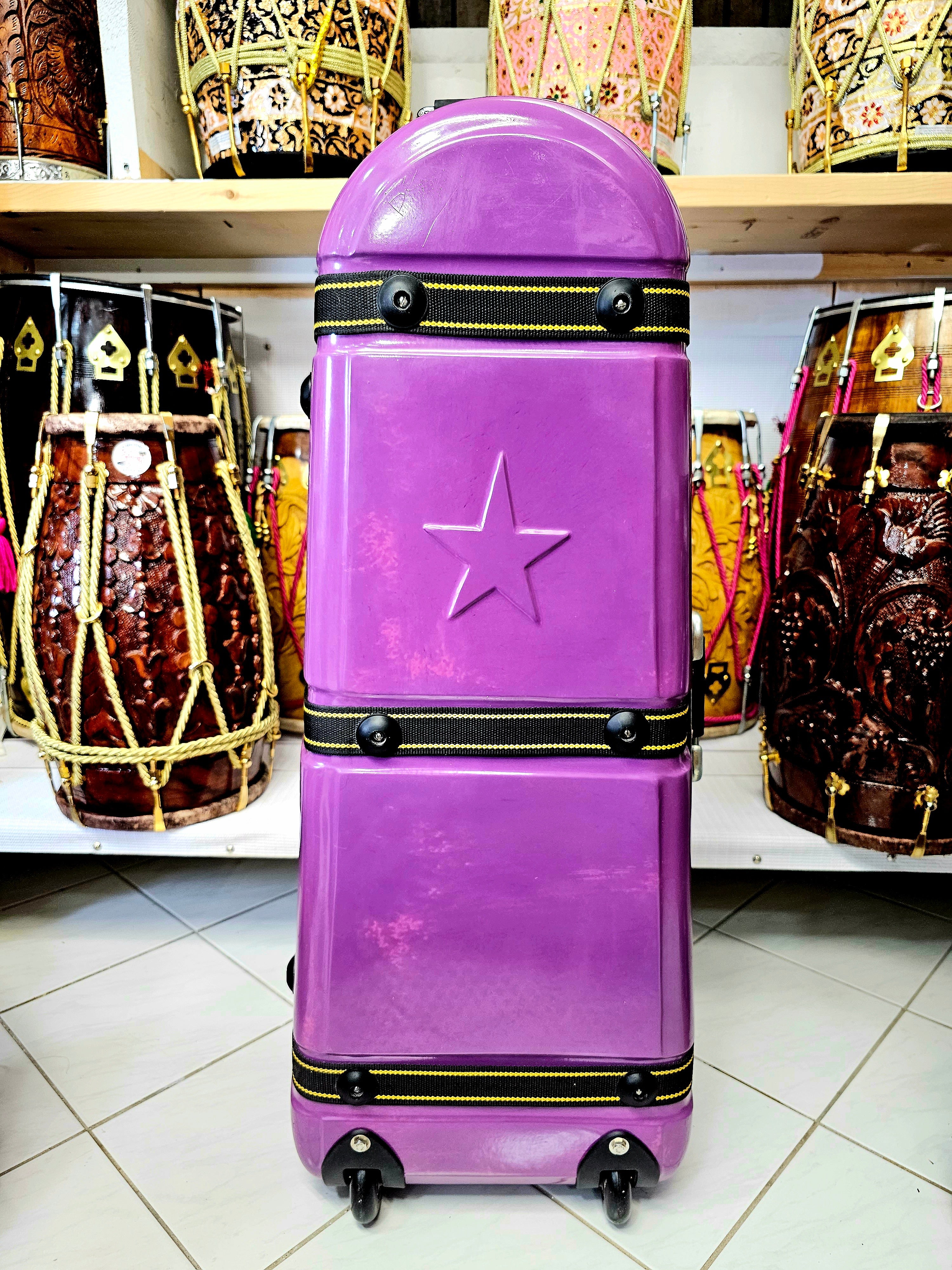 Vibrant Violet Trio Case: Purple 3-Piece Tabla Case