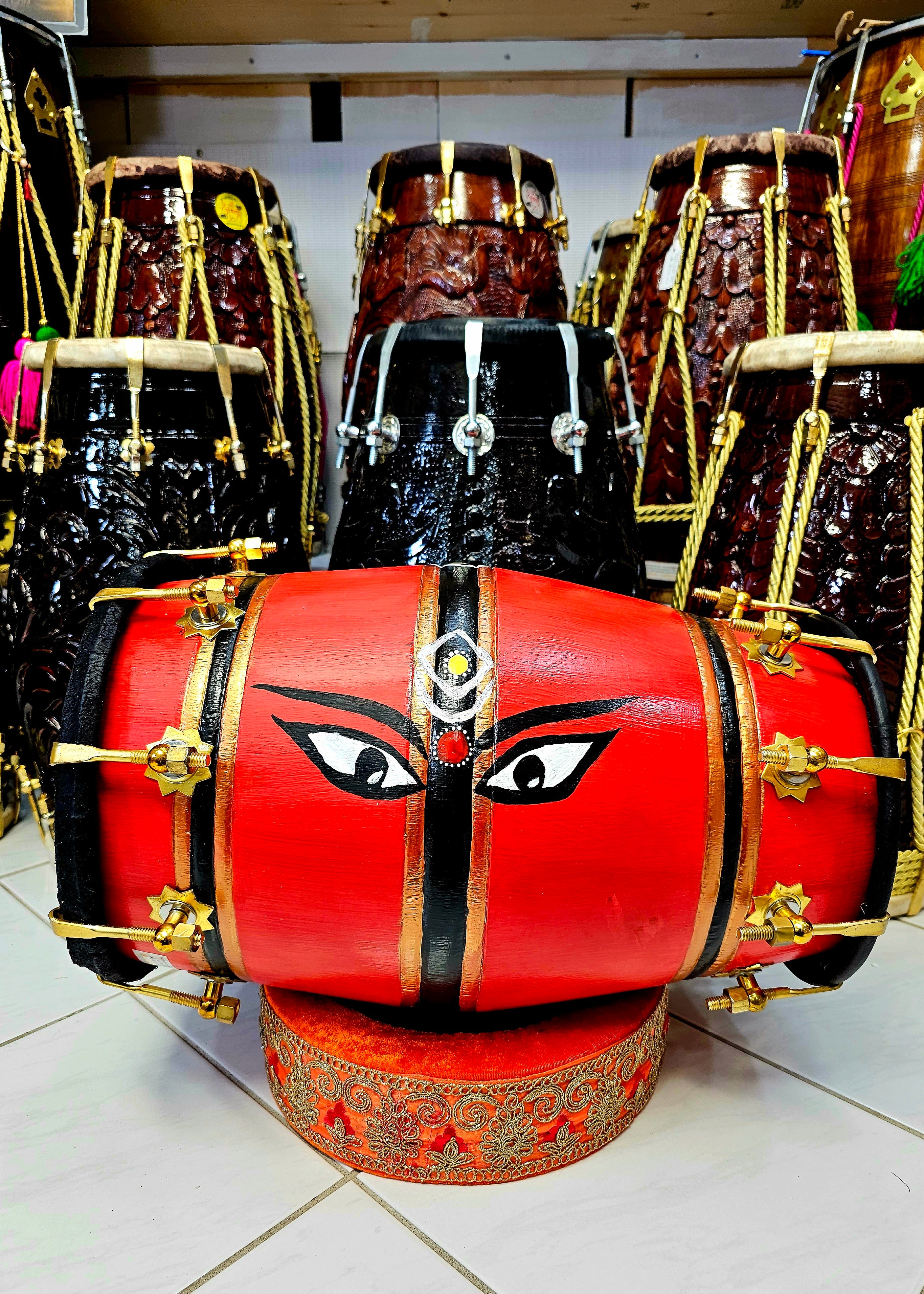 Divine Vision Kali Maa Red-Orange Dholak