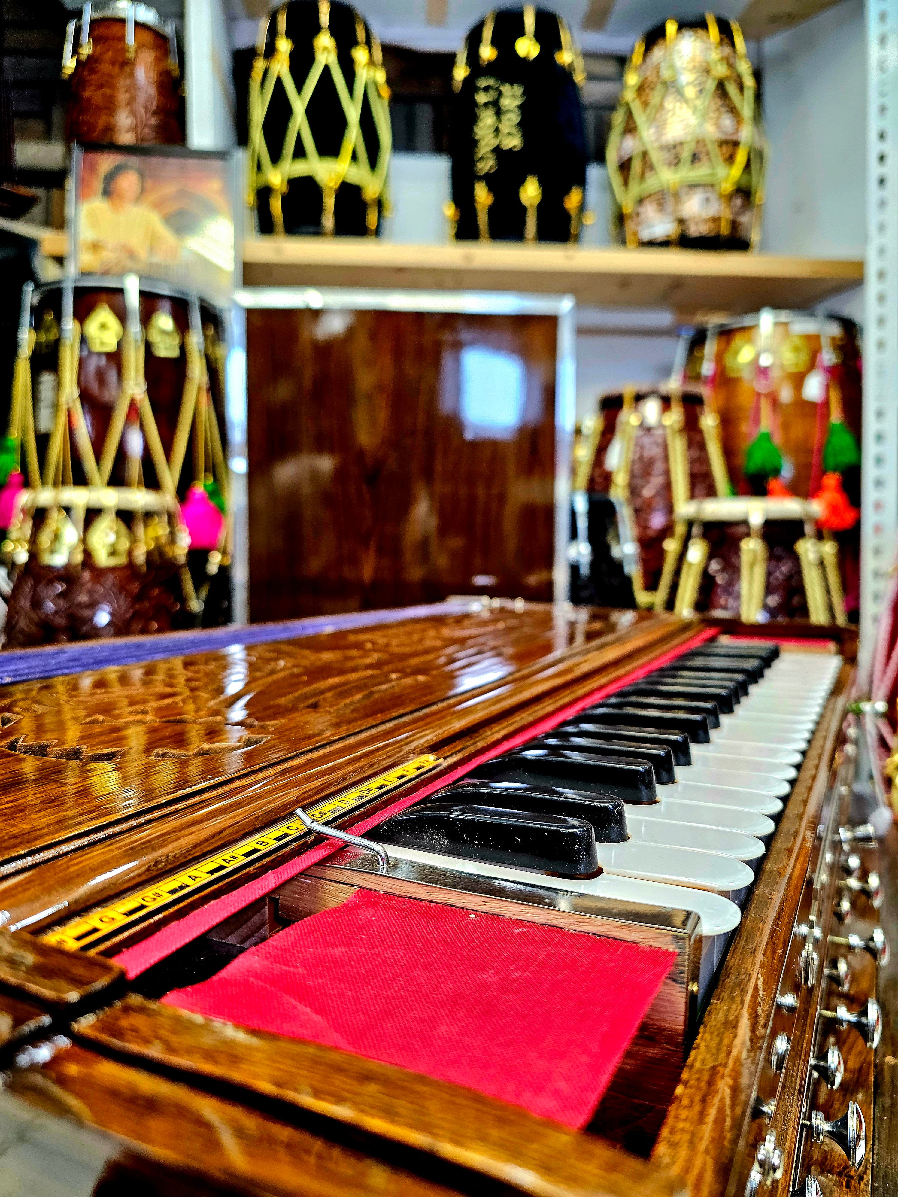 Harmonium Maestro: A 3 Reed, 13 Scale-Changer with Natural Glossy Wooden Finish (Price Includes Shipping to Trinidad)