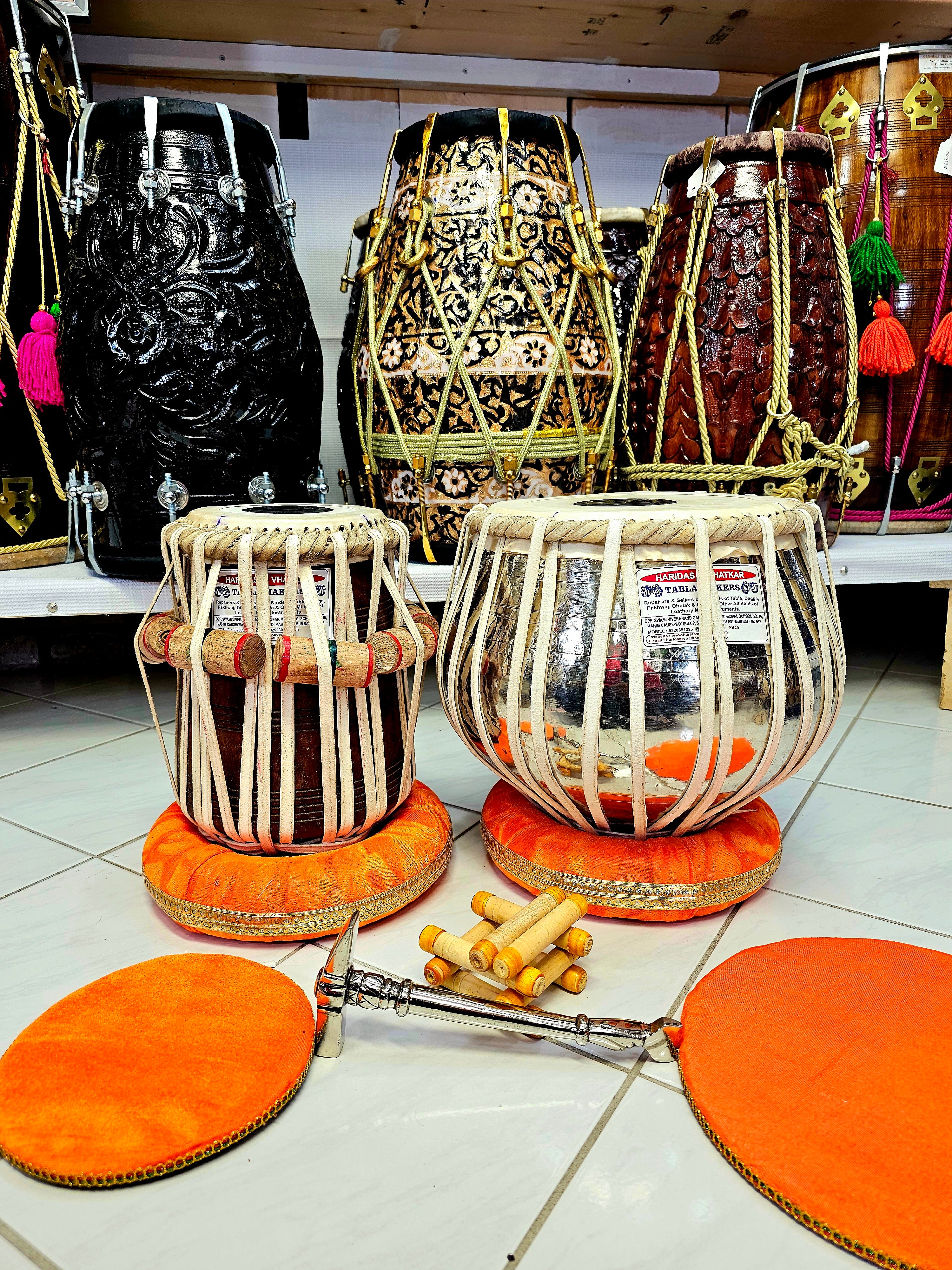 Harmonic Legacy: 5.75" D/D# Red Sheesham Dayan + 9.25" Traditional Copper Bayan, Tabla Set